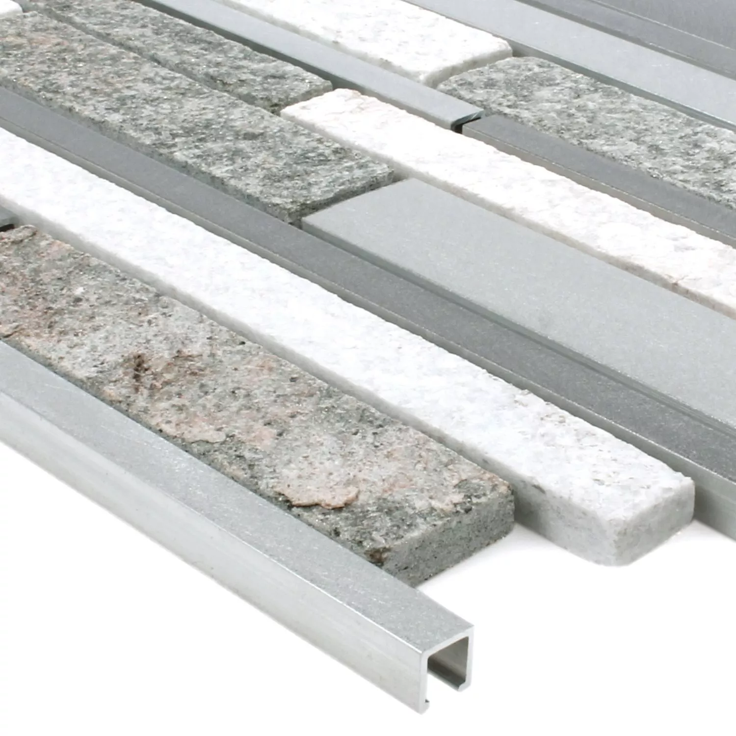 Mozaika Wolga Kwarcyt Aluminium Mix