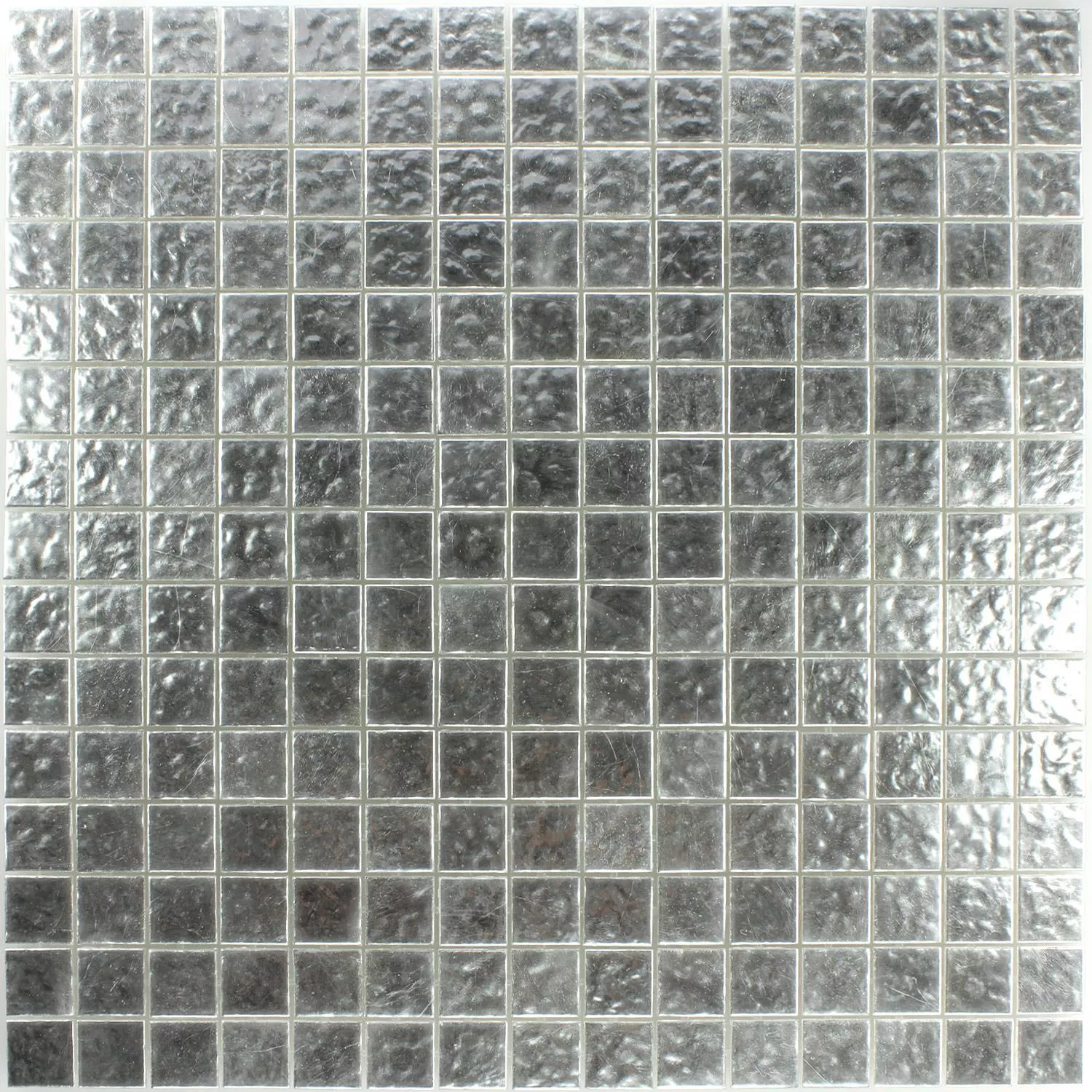 Mozaika Trend-Vi Szkło Biały Złoto 24 Karat Karbowany 2x2cm
