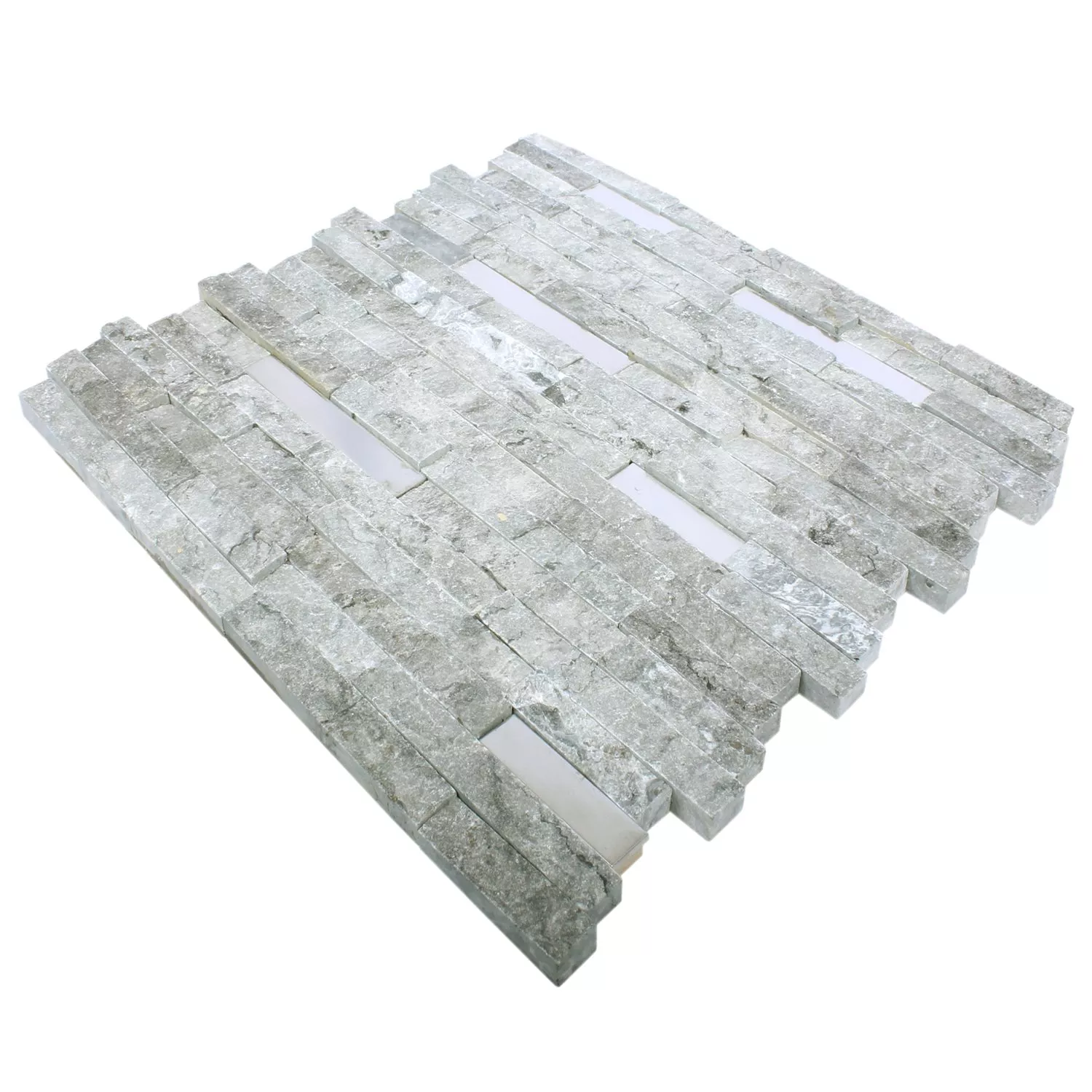 Mozaika Deepstone Kamień Naturalny Stal Nierdzewna Szary 3D