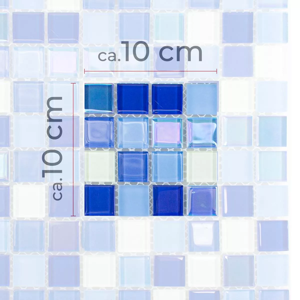 Próbka Mozaika Szklana Płytki Karlsruhe Niebieski Biały