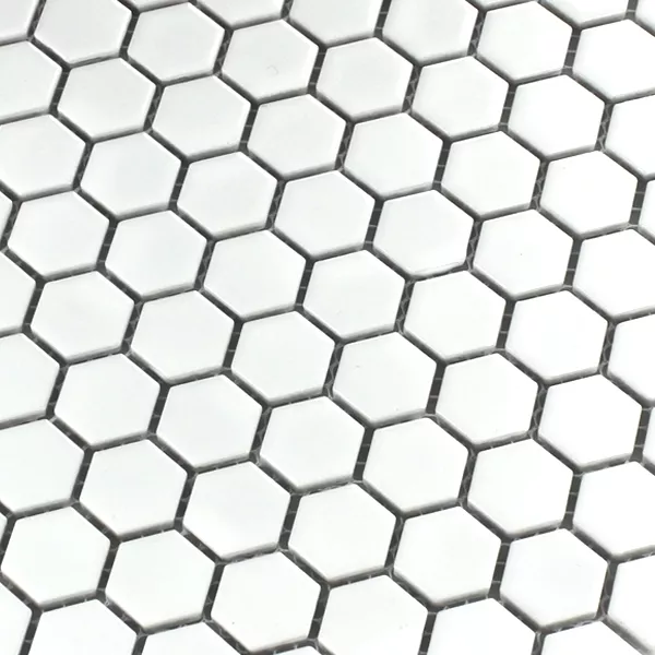 Mozaika Ceramika Sześciokąt Biały Matowy 23x23x4mm Mozaika Ceramika Sześciokąt Biały Matowy 23x23x4mm