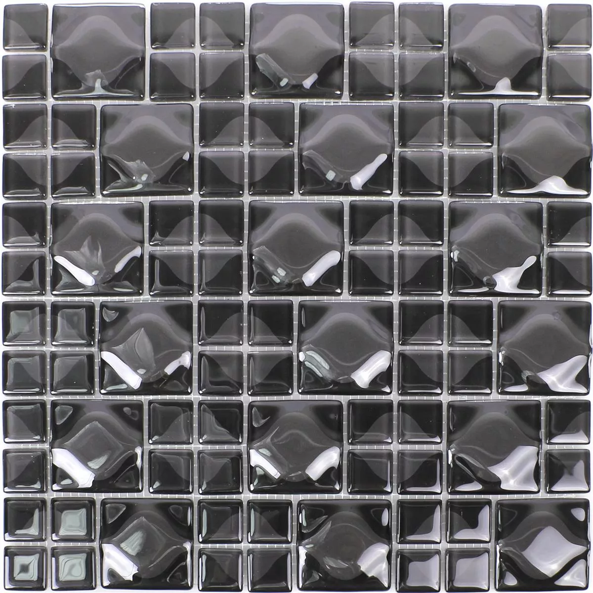Próbka Mozaika Szklana Płytki Nokta Czarny Szary 3D