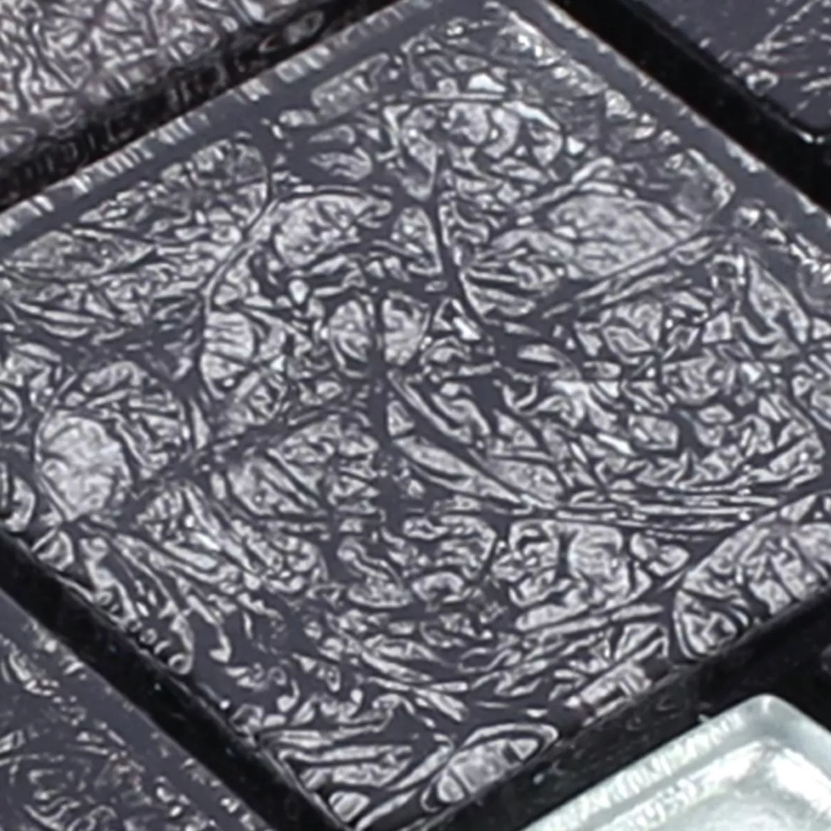 Próbka Mozaika Szklana Płytki Curlew Czarny Srebrny ix