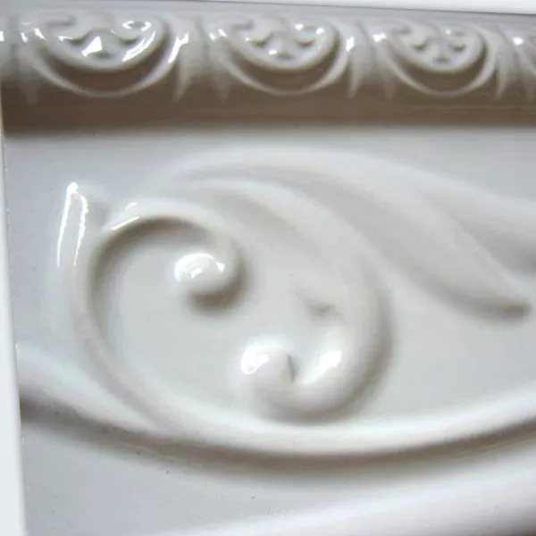 Obramowanie Ceramiczne ścienne 10x30cm Białe Błyszczące
