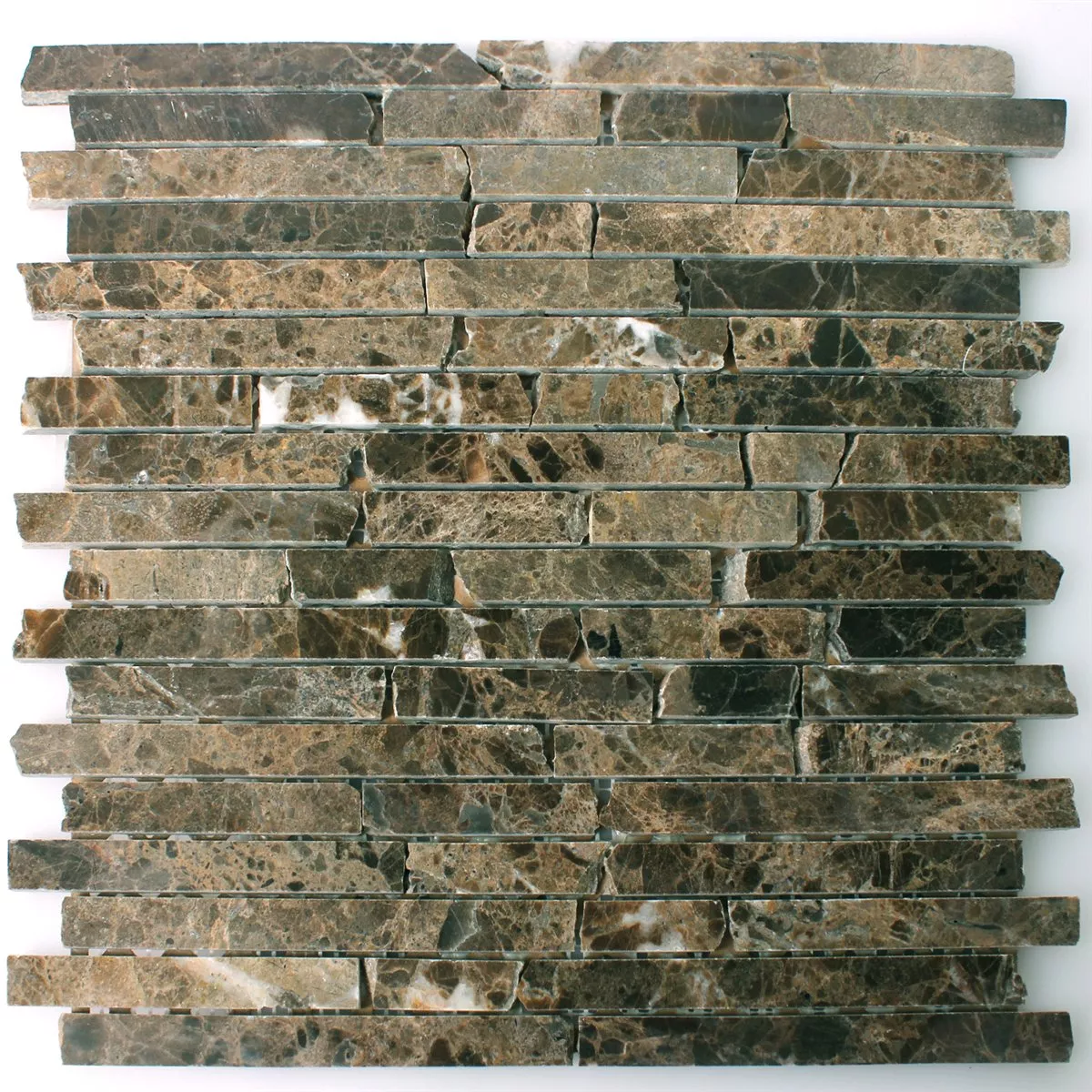 Mozaika Marmur Kamień Naturalny Impala Brązowy Polerowany