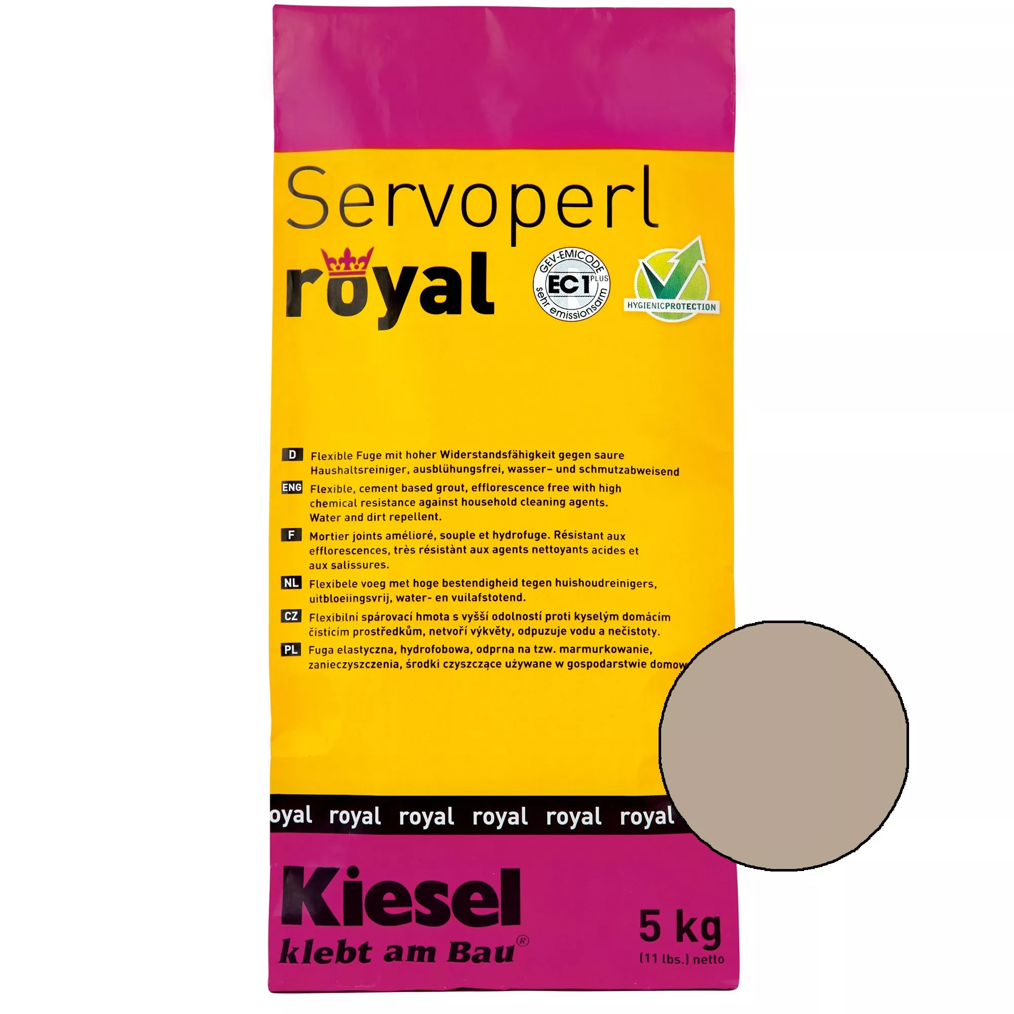 Kiesel Servoperl Royal - Elastyczna, Odporna Na Wodę I Brud Spoina (5KG Mochacino)