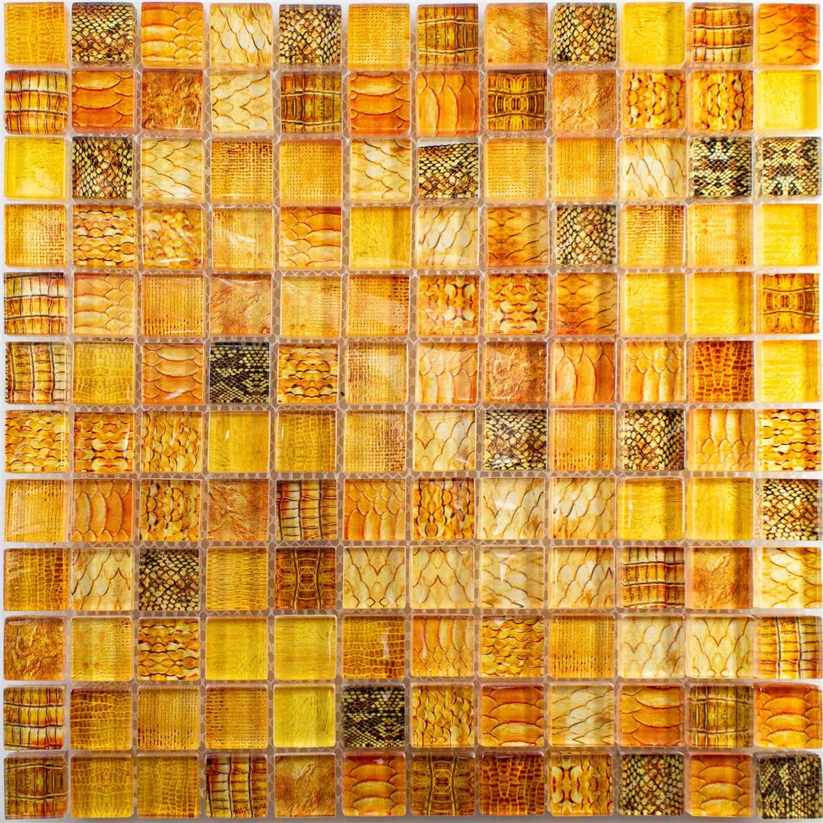 Próbka Mozaika Szklana Płytki Python Pomarańczowy 23