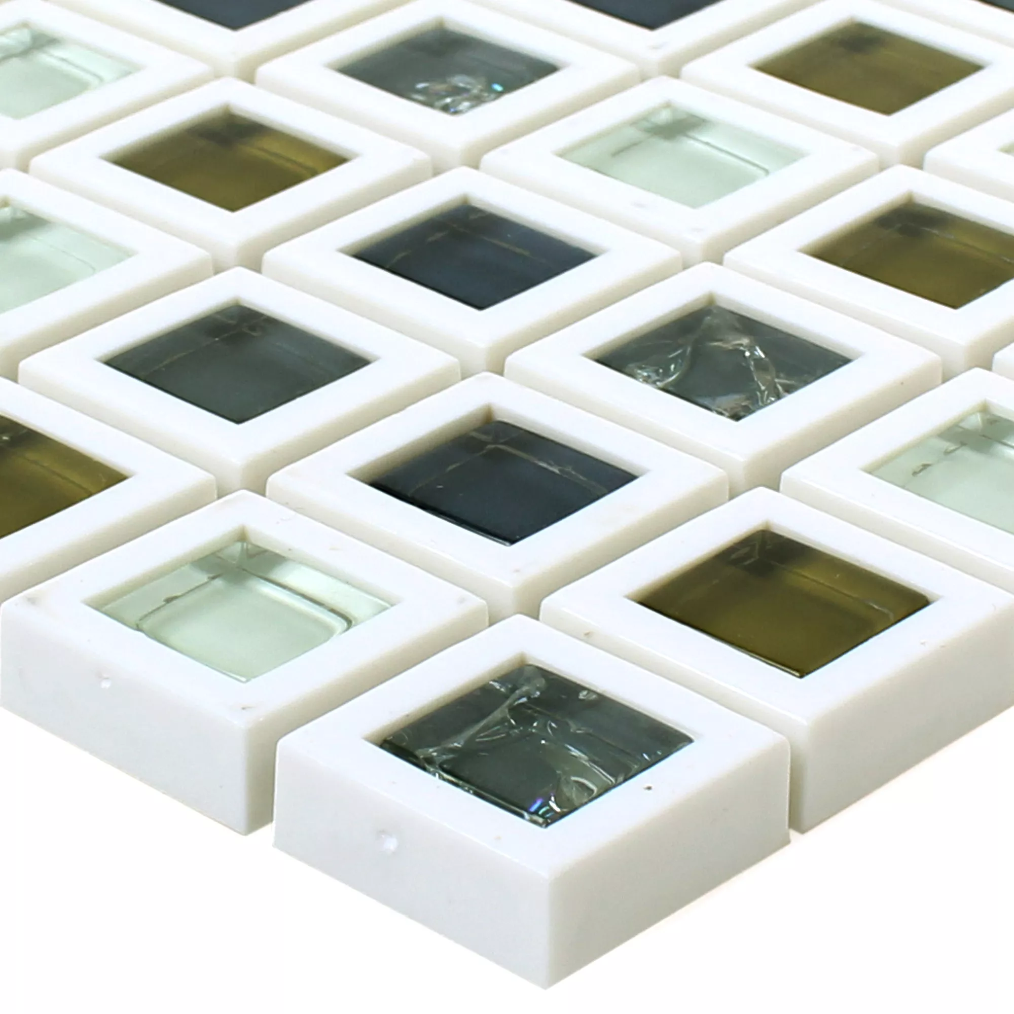 Szkło Plastikowy Mozaika Anatolia Zielony Biały
