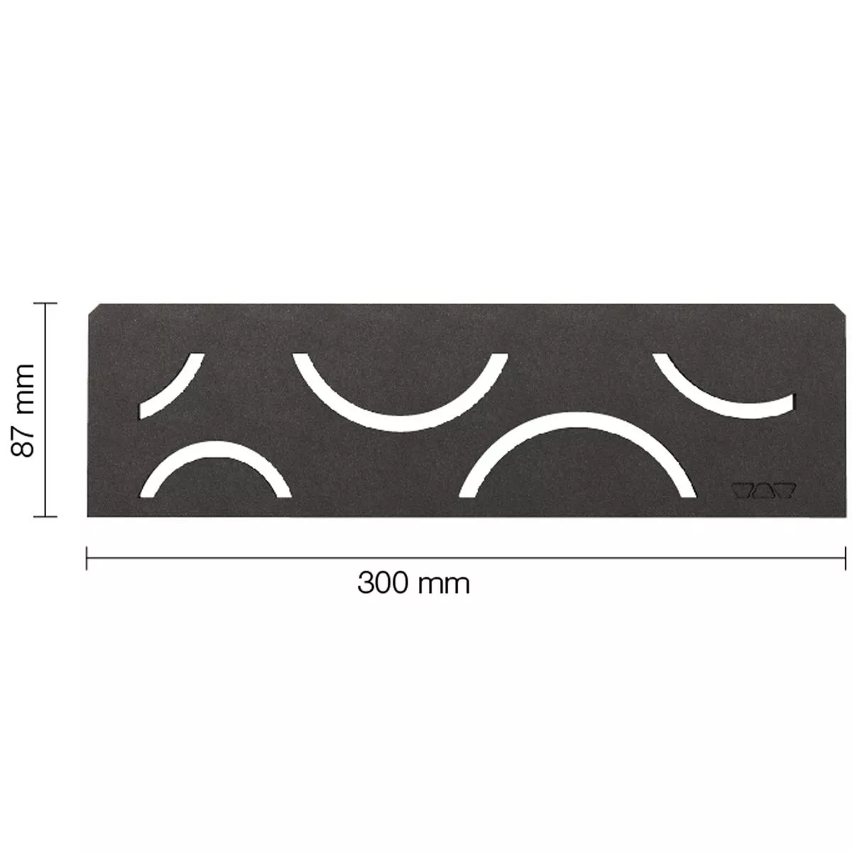 Niszowa półka ścienna Schlüter prostokąt 30x8,7cm Curve antracyt