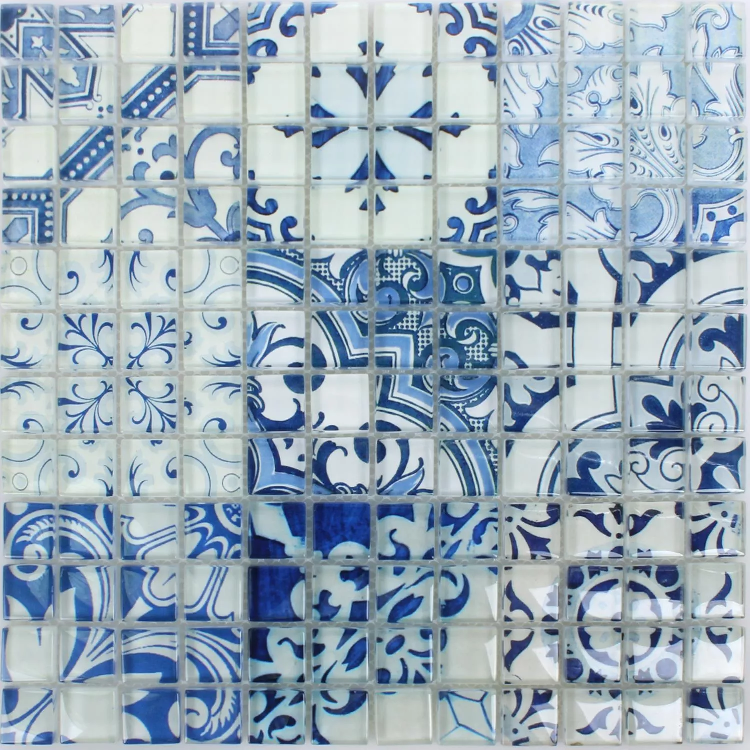 Mozaika Szklana Inspirowana Kolorem Niebieskim