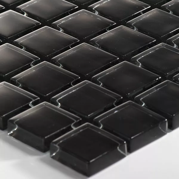 Mozaika Szklana Płytki Uni 23x23x8mm Czarny