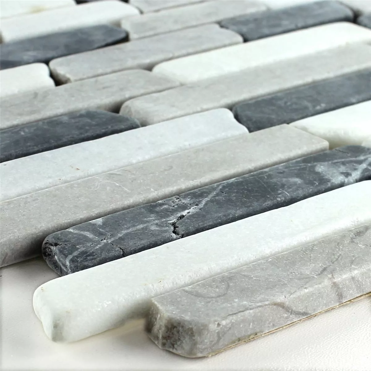 Próbka Mozaika Marmur Botticino Grey Brick