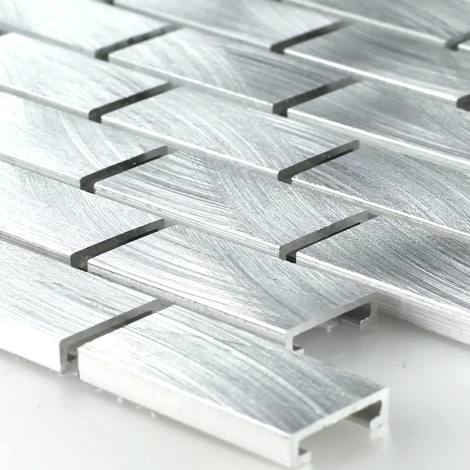 Mozaika Aluminium Srebrny 15x30x4mm