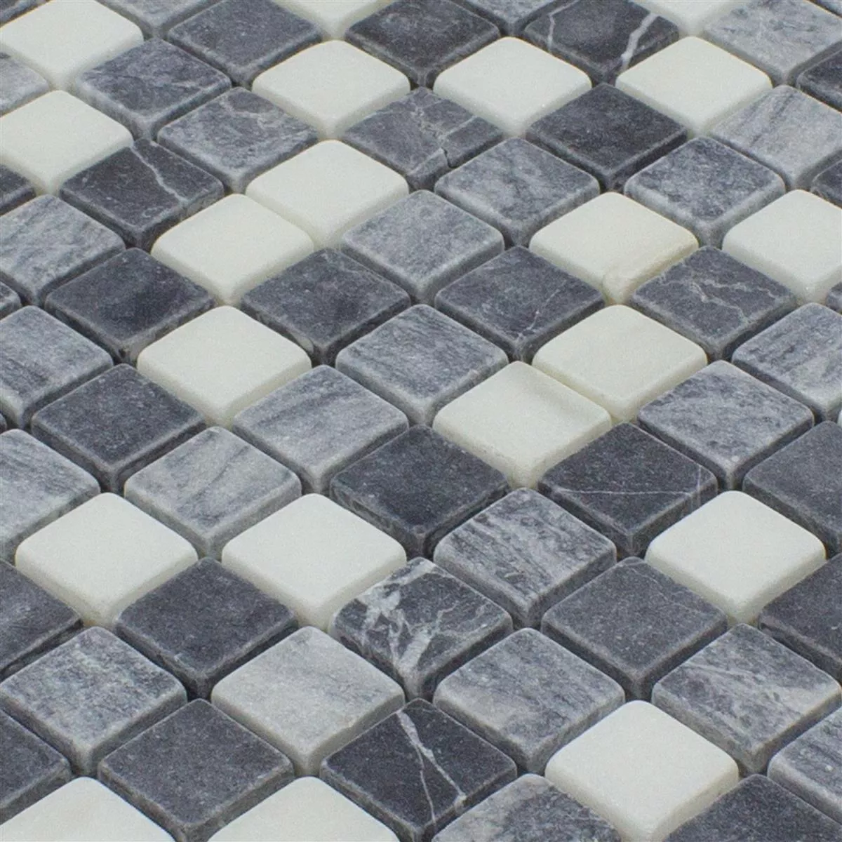 Marmur Kamień Naturalny Mozaika Płytki Stanford Szary Biały
