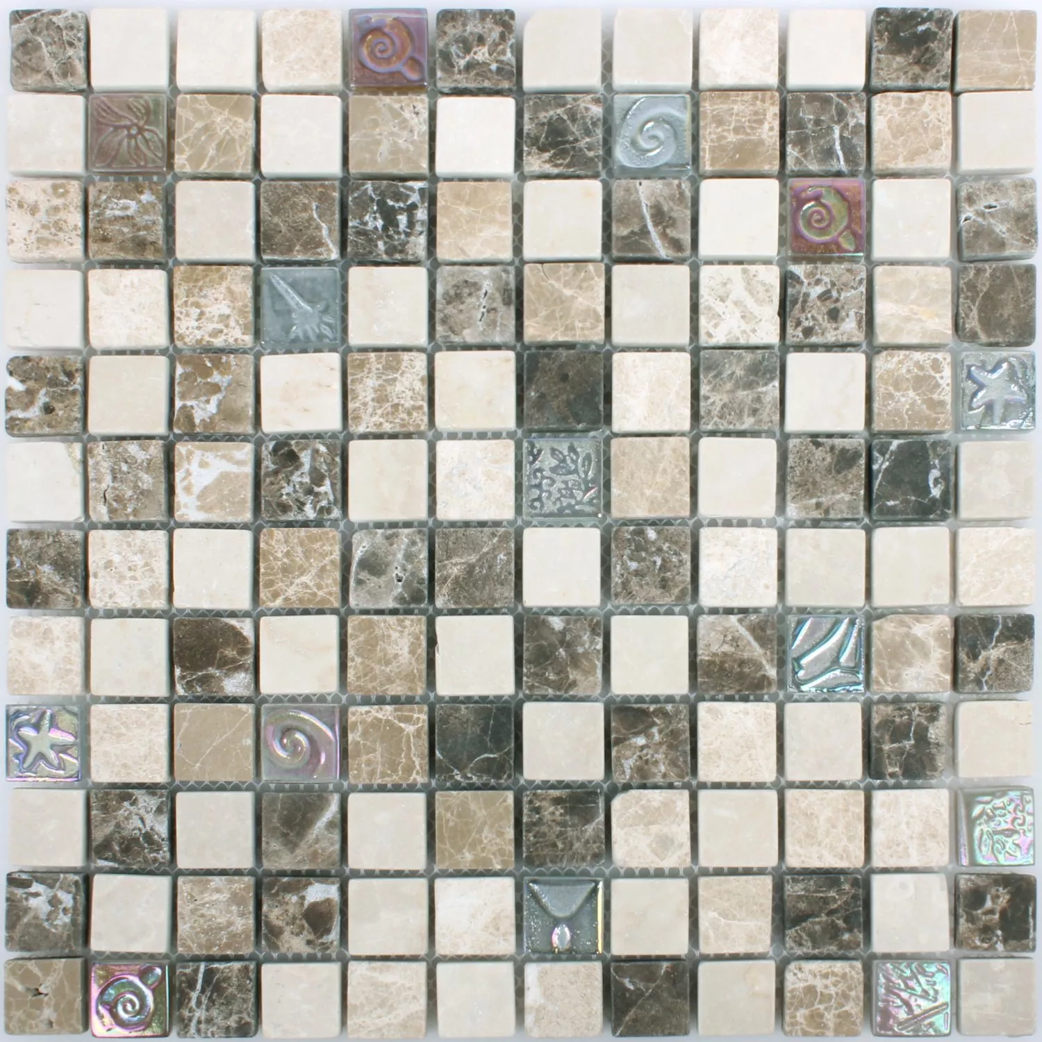 Próbka Mozaika Relief Marmur Java Szkło Mix Beżowy