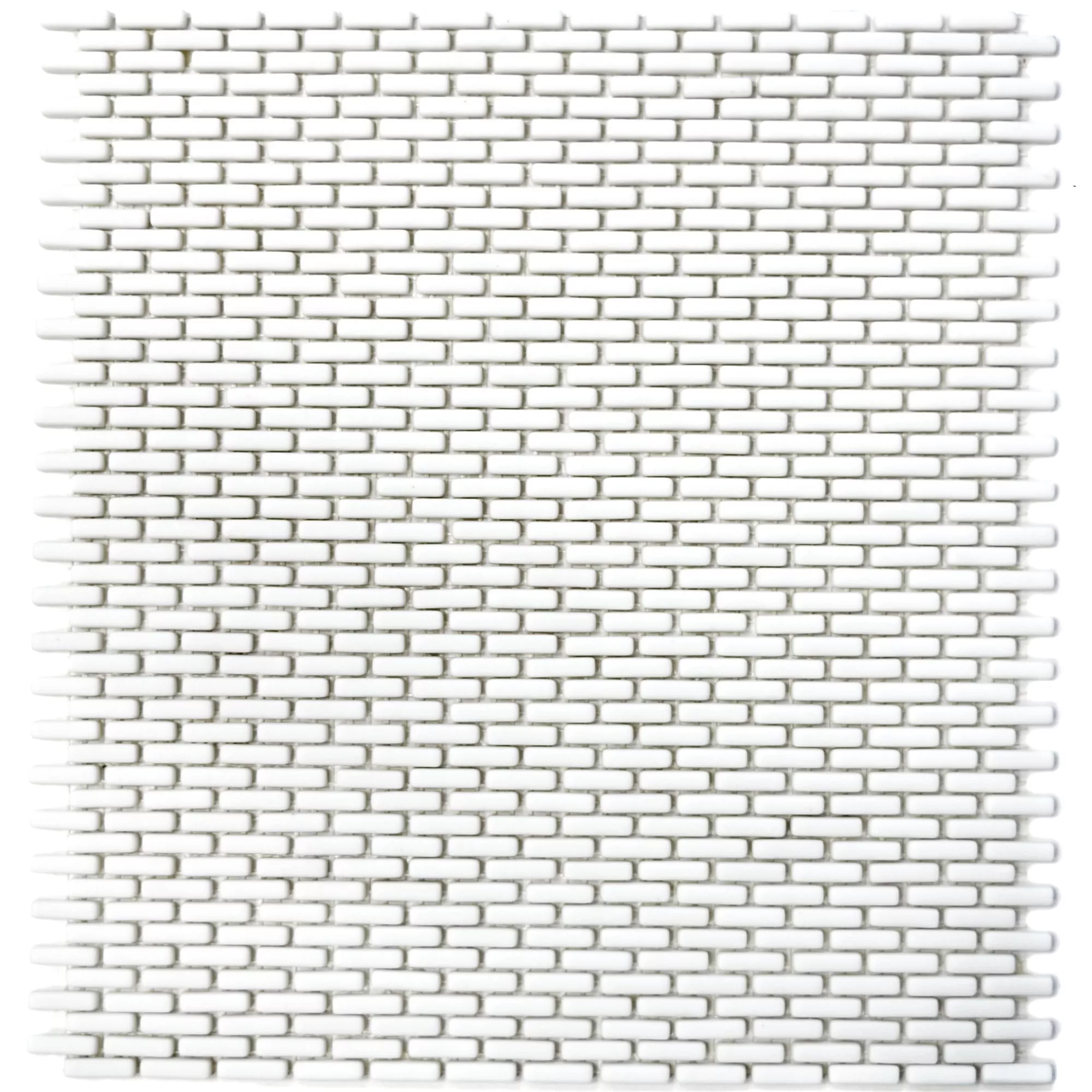 Mozaika Szklana Płytki Kassandra Biały Brick Matowy