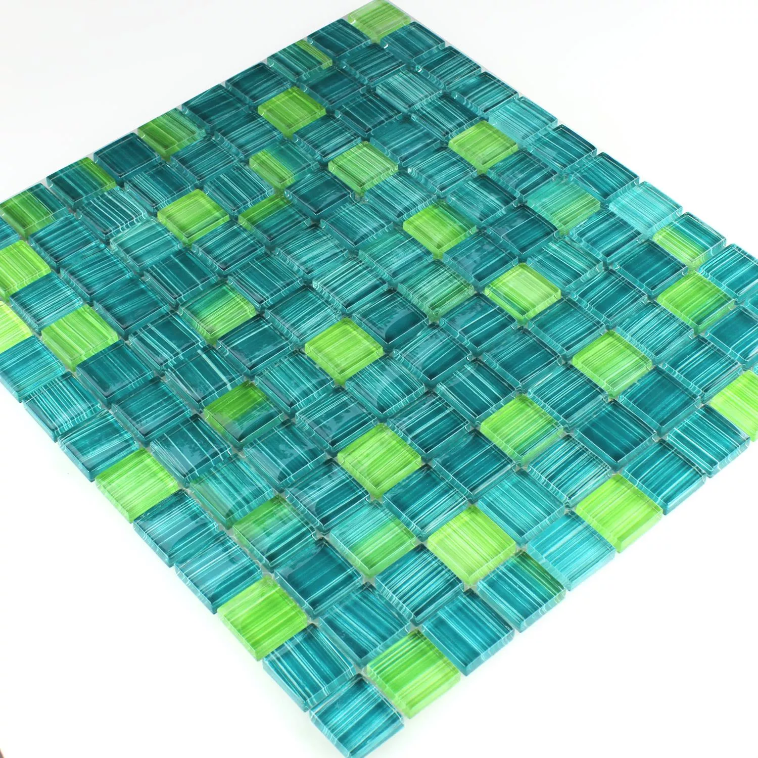 Próbka Mozaika Paski Szkło Kryształ Zielony