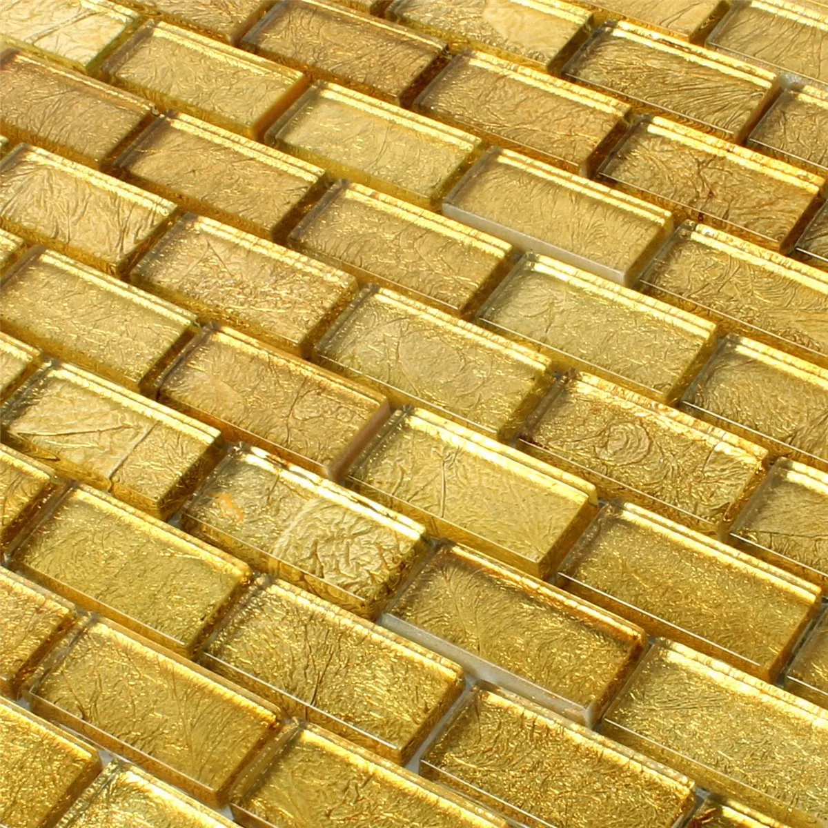 Mozaika Szklana Płytki Złoto 23x48x8mm