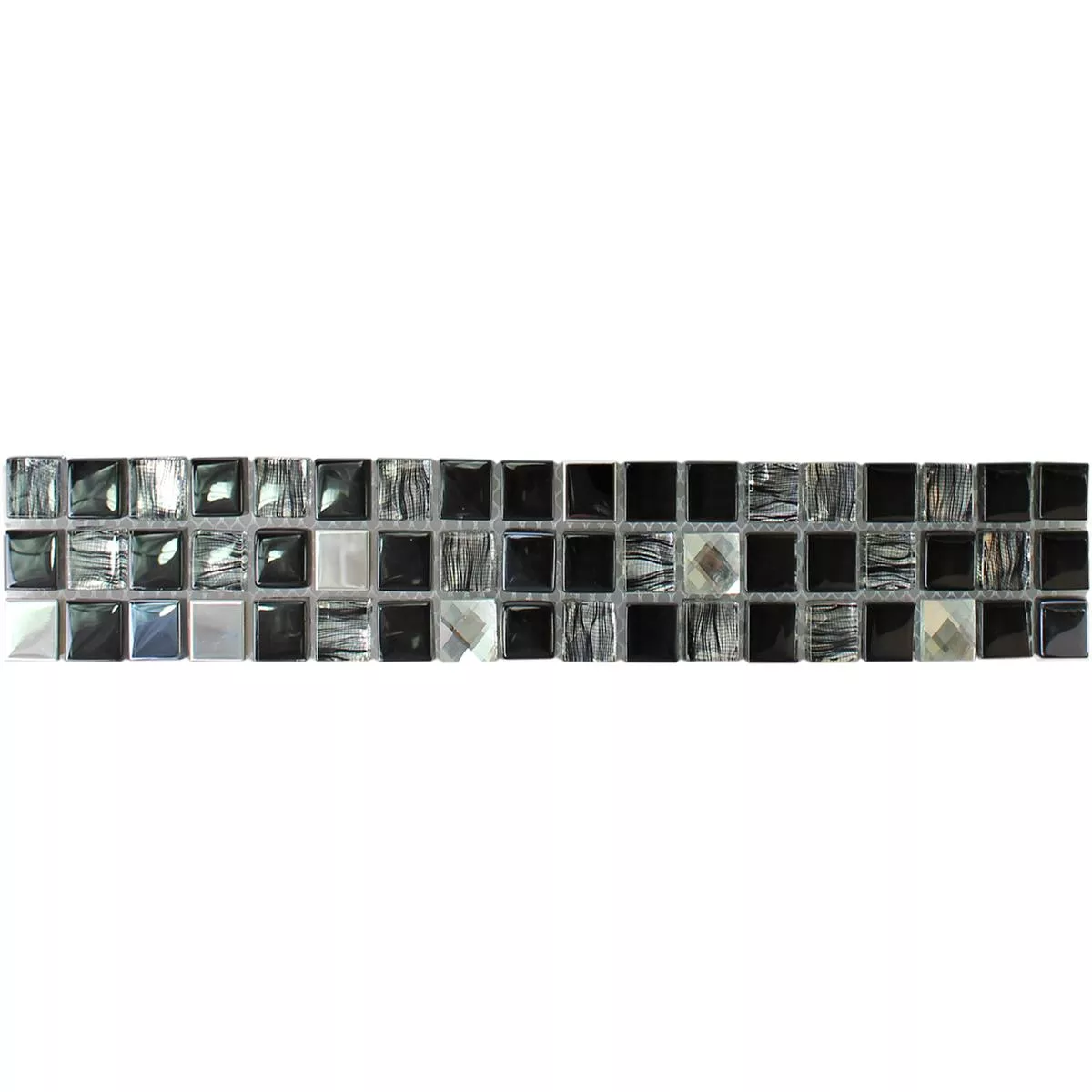 Szkło Metal Mozaika Listwa Mexicali Czarny Szary Srebrny