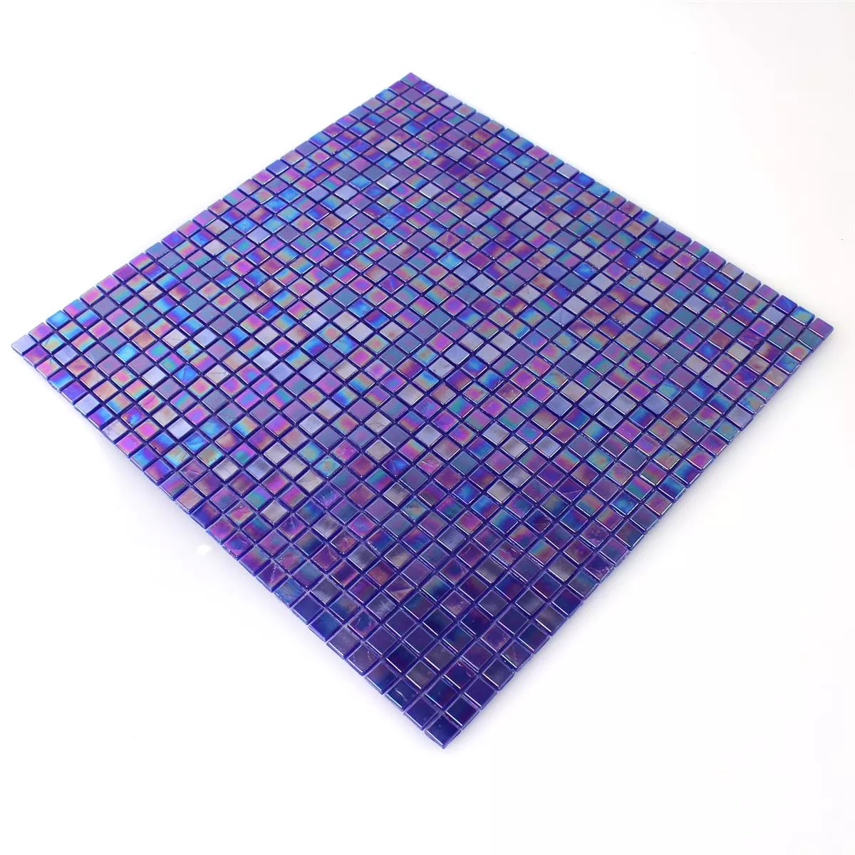 Próbka Mozaika Szklana Płytki Masa Perłowa Efekt Niebieski Uni