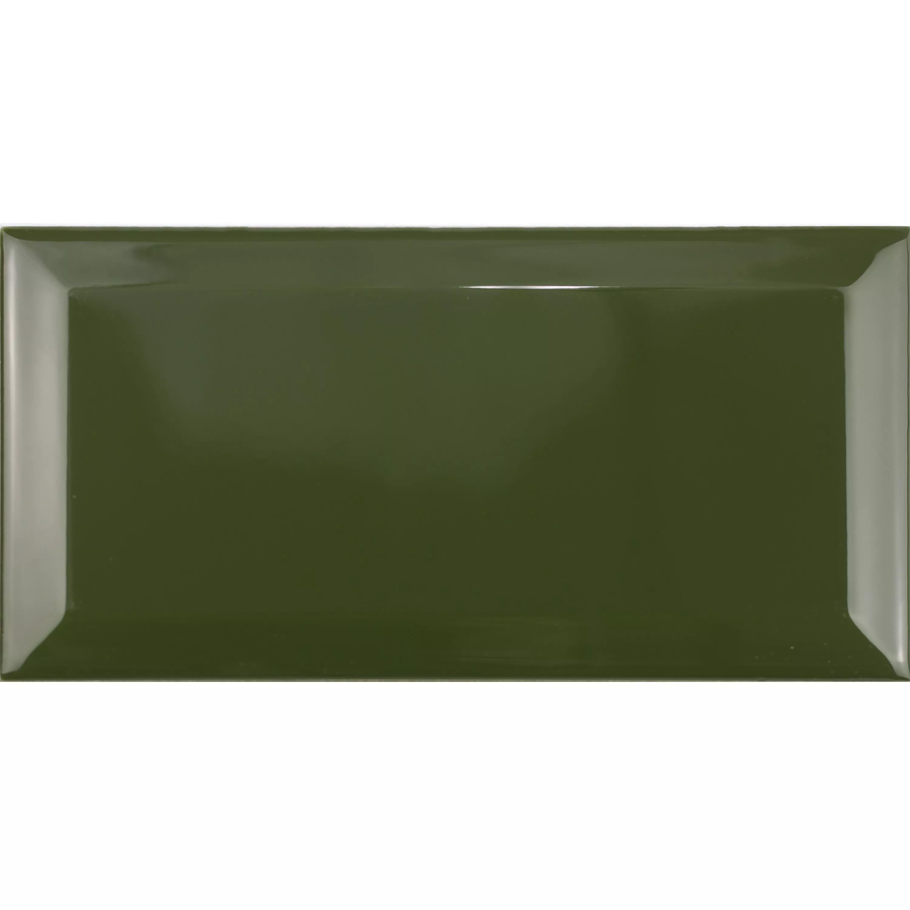 Próbka Metro Płytki Ścienne Brussel Z Faset 10x20x0,7cm Verde Botella