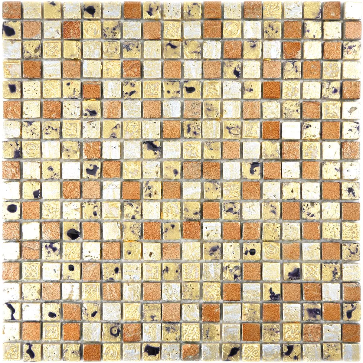Próbka Kamień Naturalny Żywica Mozaika Lucky Złoto Brąz