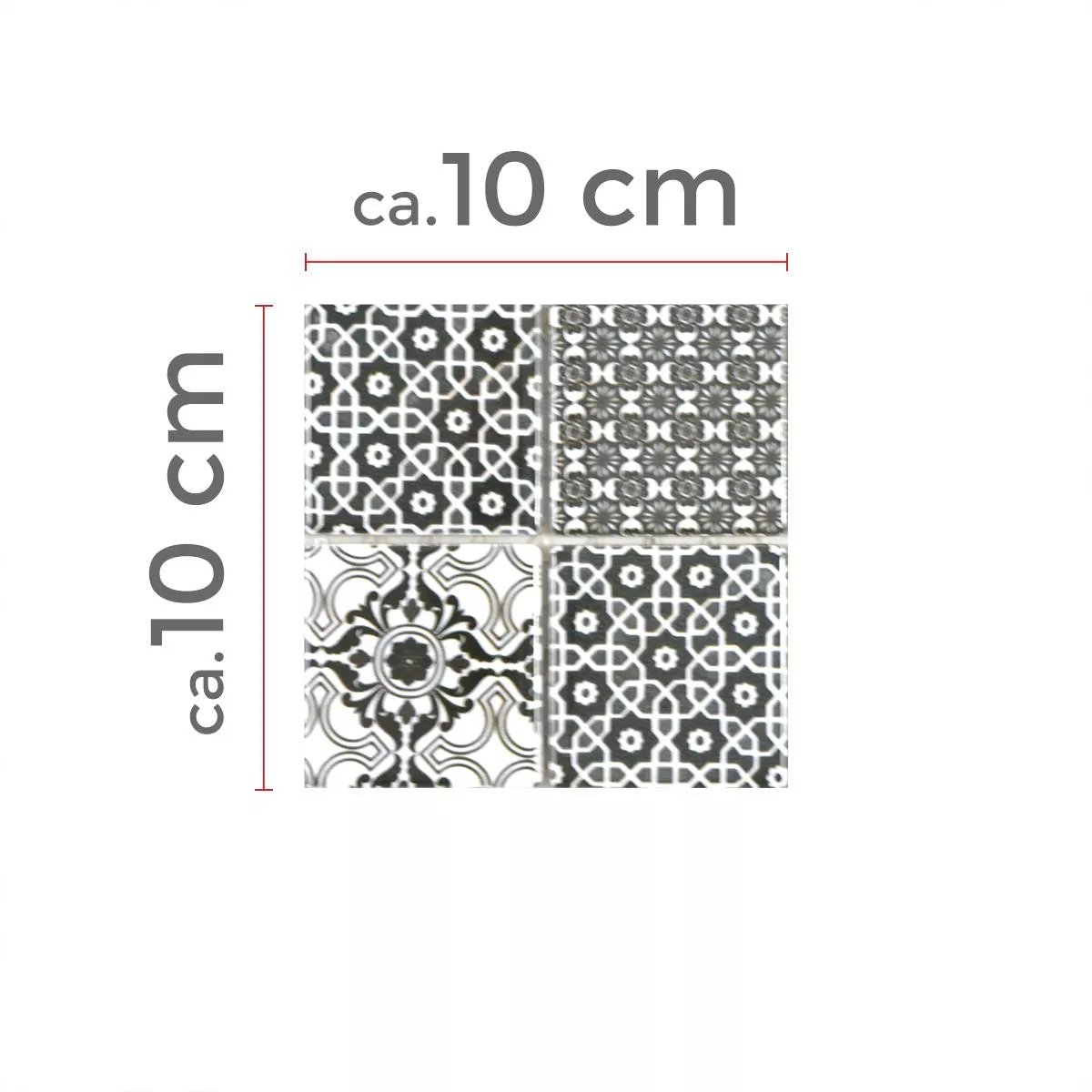 Próbka Ceramika Mozaika Daymion Retro Optyka Kwadrat Czarny