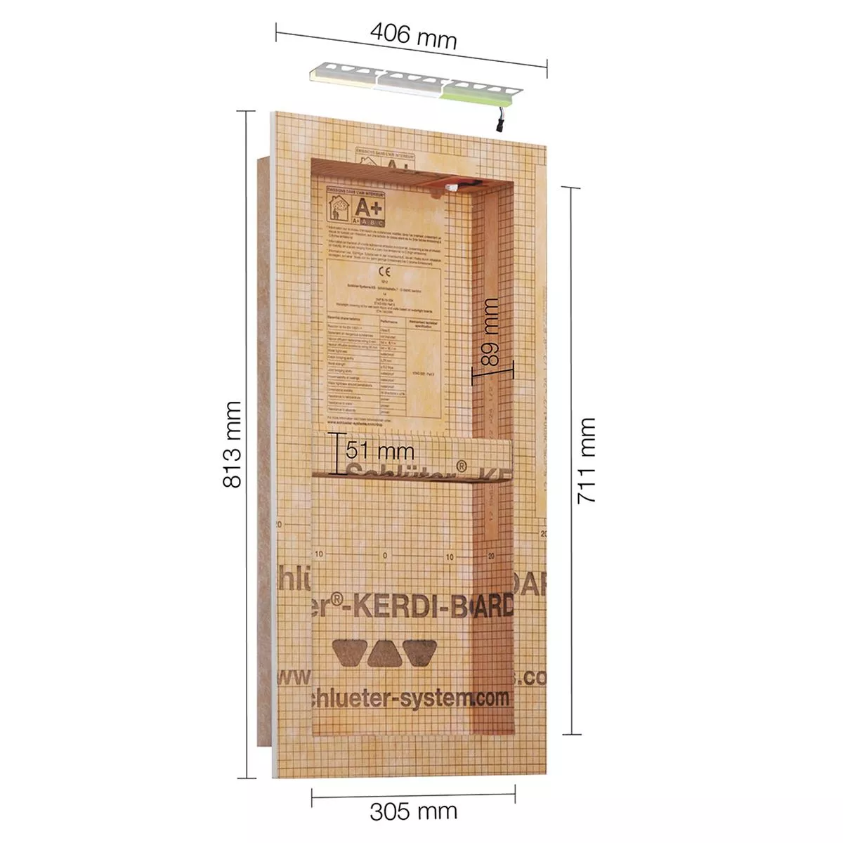 Zestaw niszowy Schlüter NLT-BR Sterowanie oświetleniem LED RGB 30,5x71,1x0,89 cm Zestaw niszowy Schlüter NLT-BR Sterowanie oświetleniem LED RGB 30,5x71,1x0,89 cm