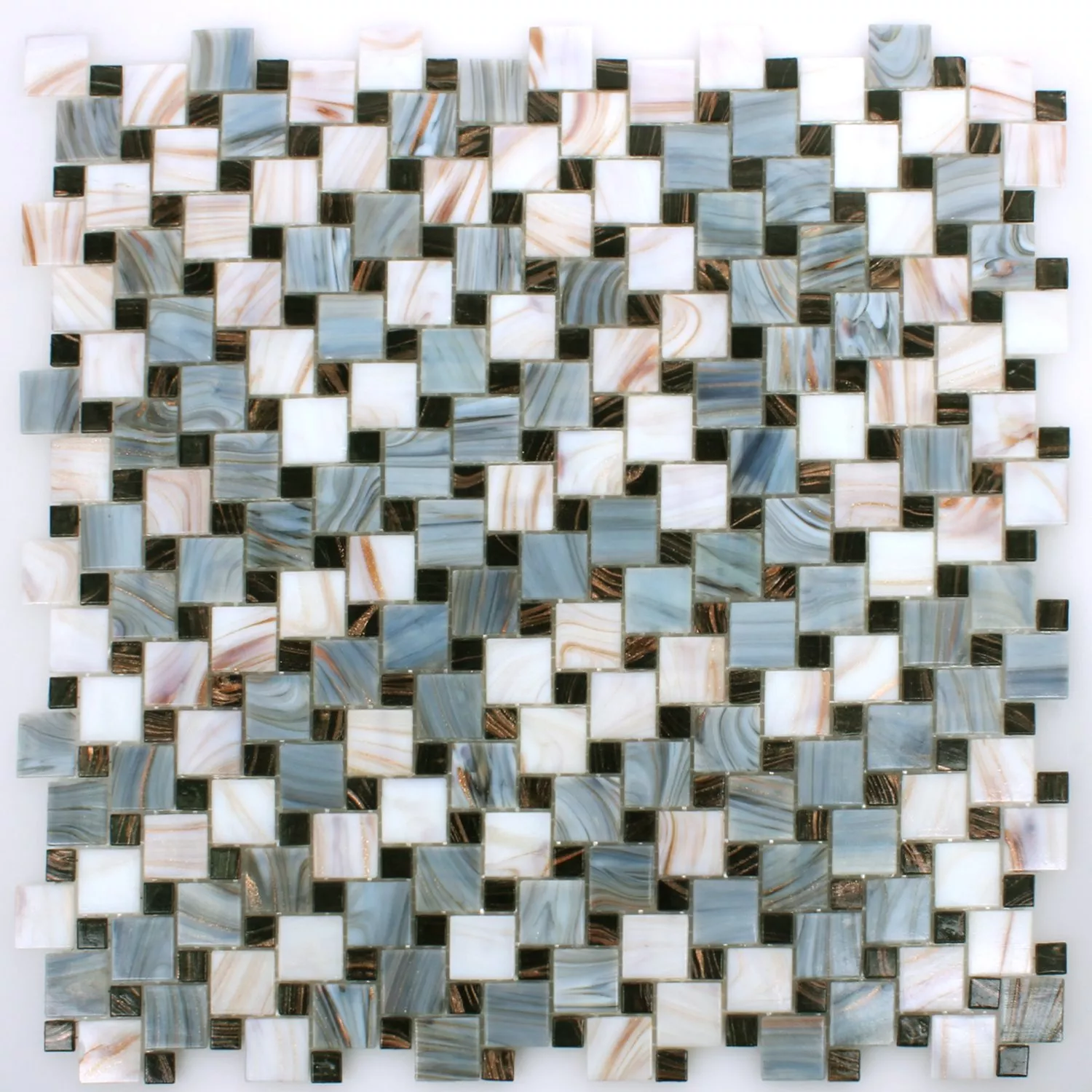 Próbka Mozaika Szkło Tahiti Szary Biały