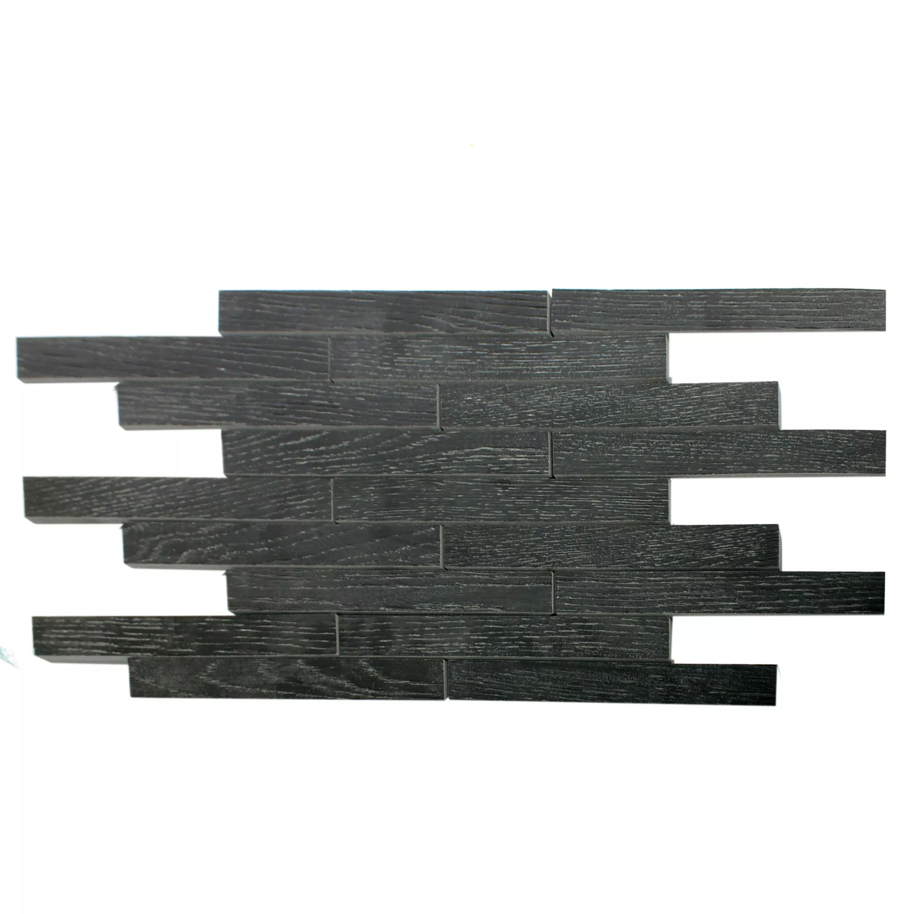 Próbka Mozaika Ceramiczna Olympic Wygląd Drewna Czarny Kamień Klinkierowy R10/B