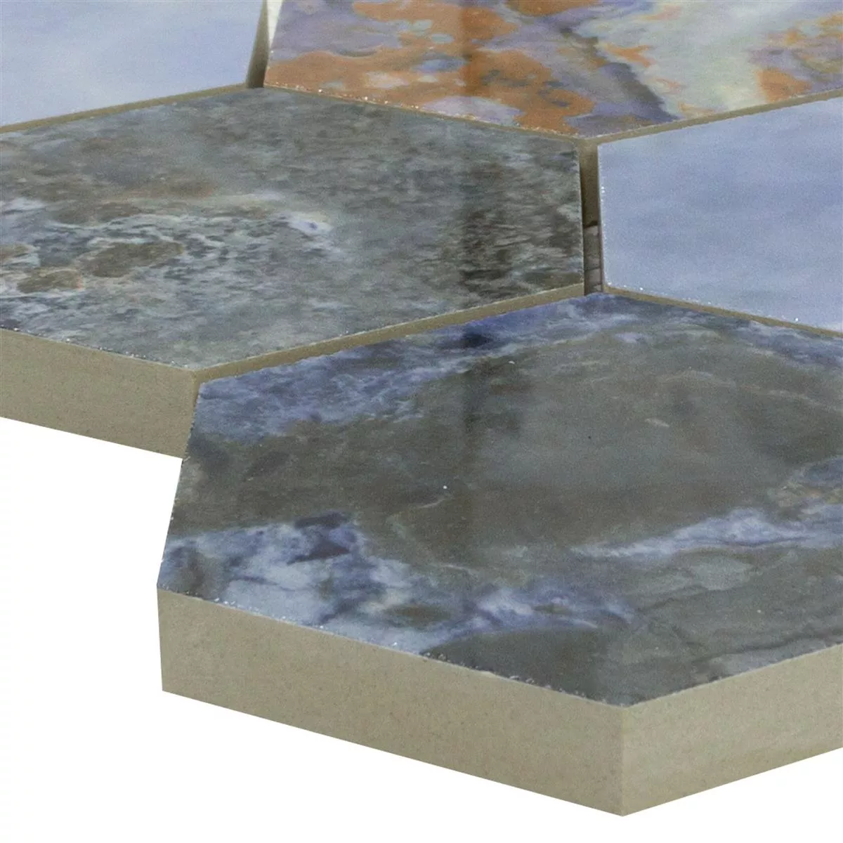 Mozaika Ceramiczna Płytki Naftalin Sześciokąt Niebieski Czarny Mozaika Ceramiczna Płytki Naftalin Sześciokąt Niebieski Czarny