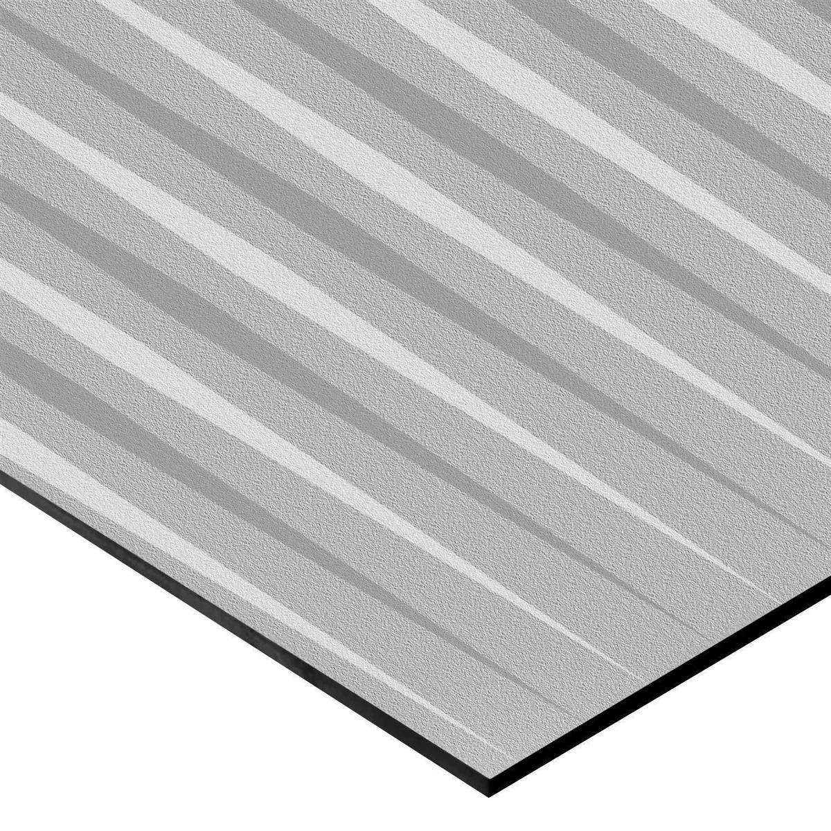 Płytki Ścienne Vulcano Stripes Dekor Rektyfikowany Szary 60x120cm