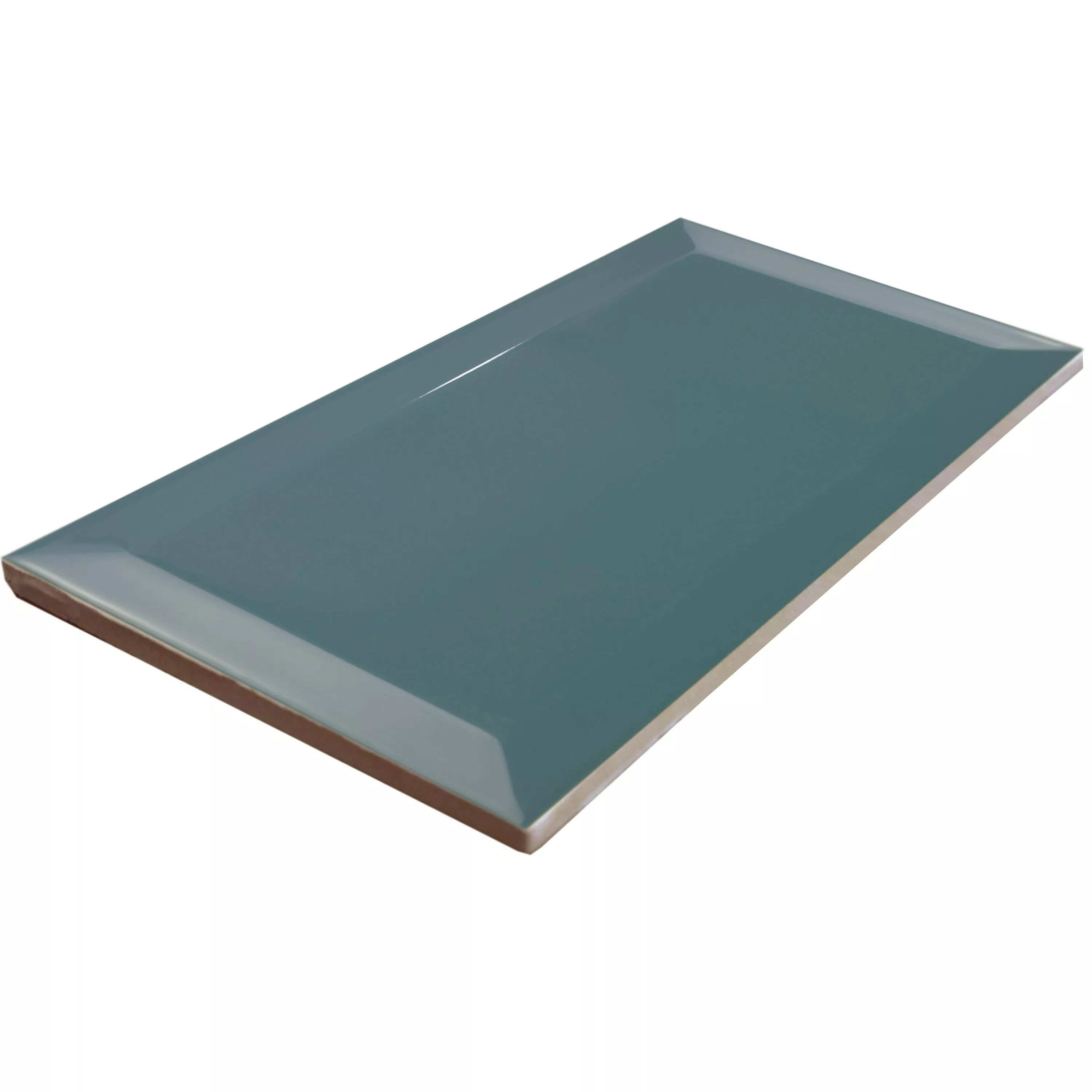 Metro Płytki Ścienne Brussel Z Faset 10x20x0,7cm Teal