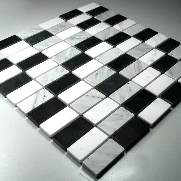 Próbka Mozaika Marmur Czarny Biały Mix