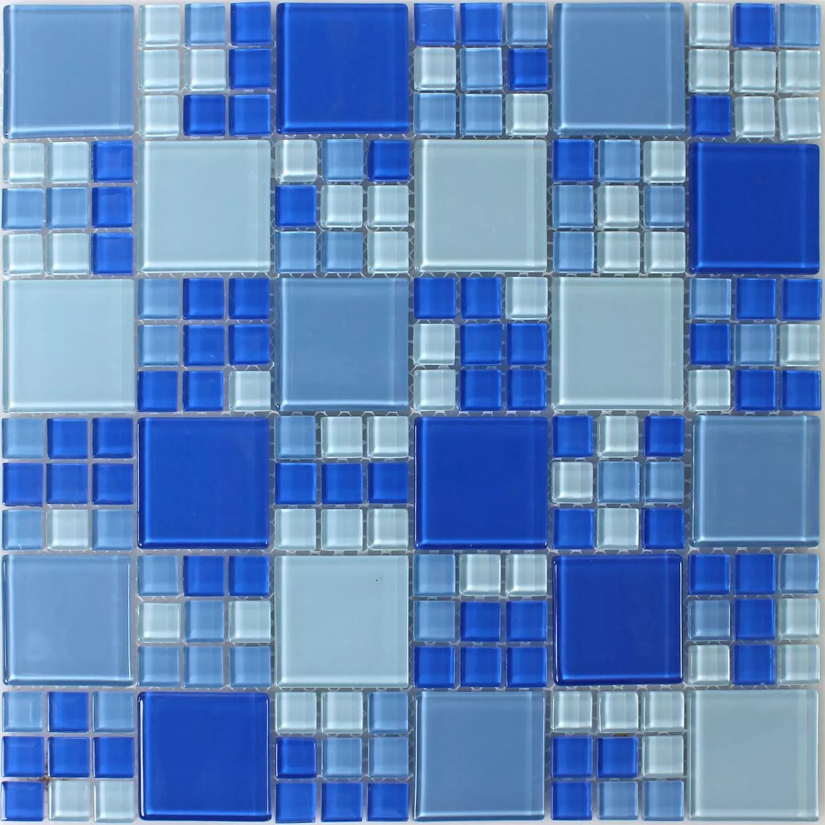 Mozaika Szklana Płytki Niebieski Jasnoniebieski Mix
