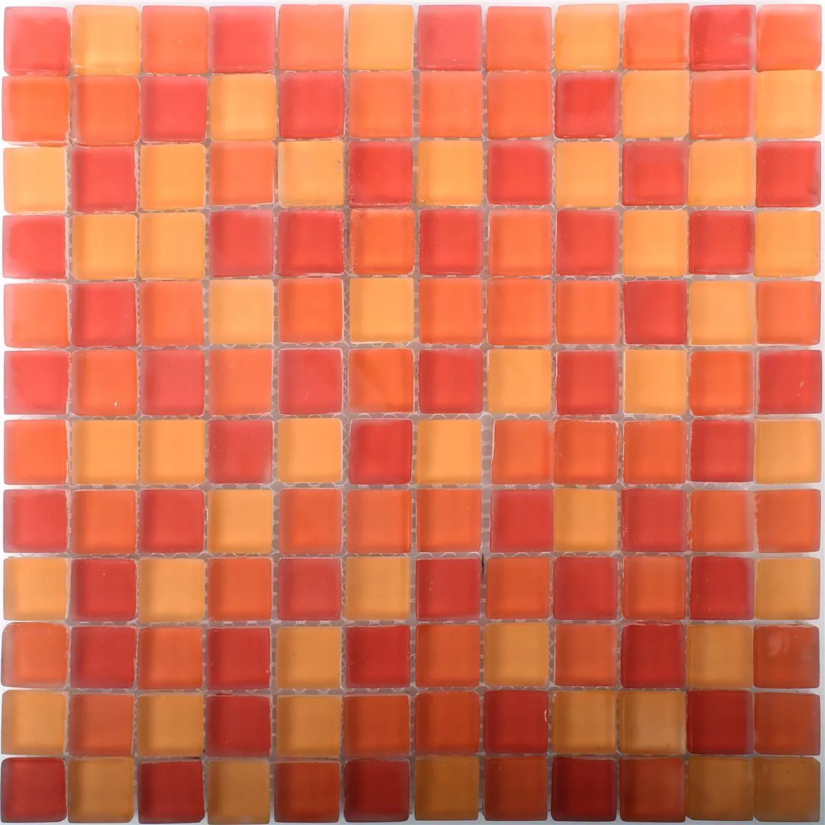 Mozaika Szklana Płytki Blossom Czerwony Pomarańczowy Mix Matowy