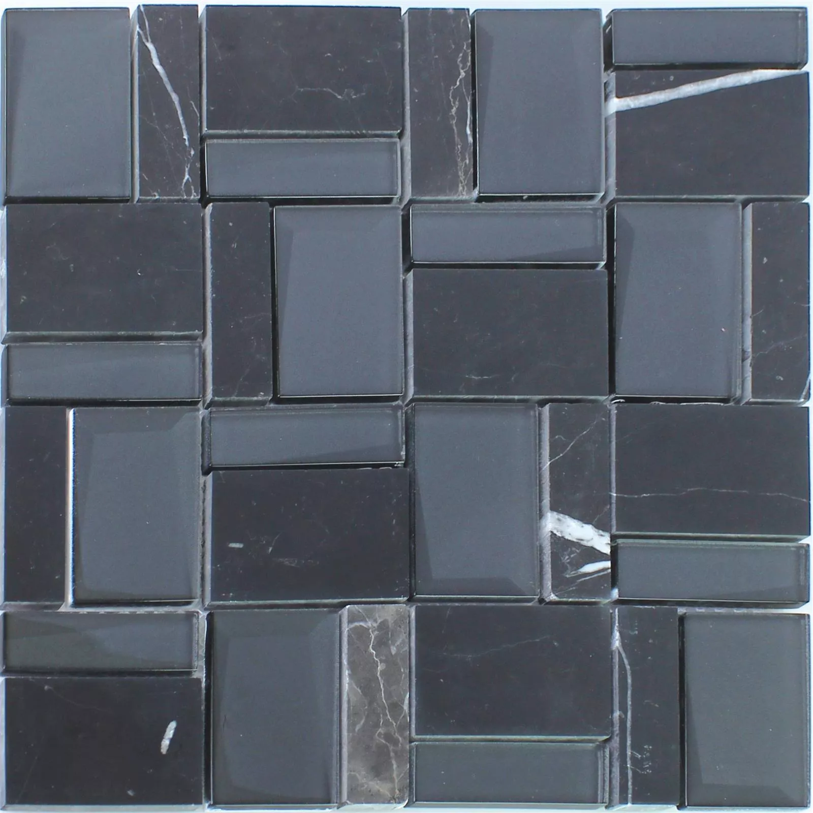 Szkło Kamień Naturalny Mozaika Lapseki Czarny Ciemnoszary