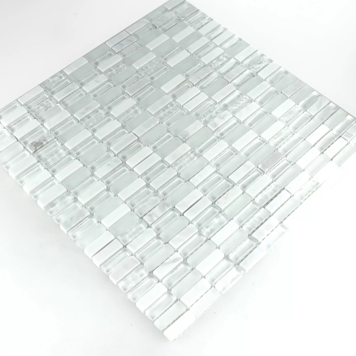 Mozaika Marmur Biały Mix 10x30x8mm