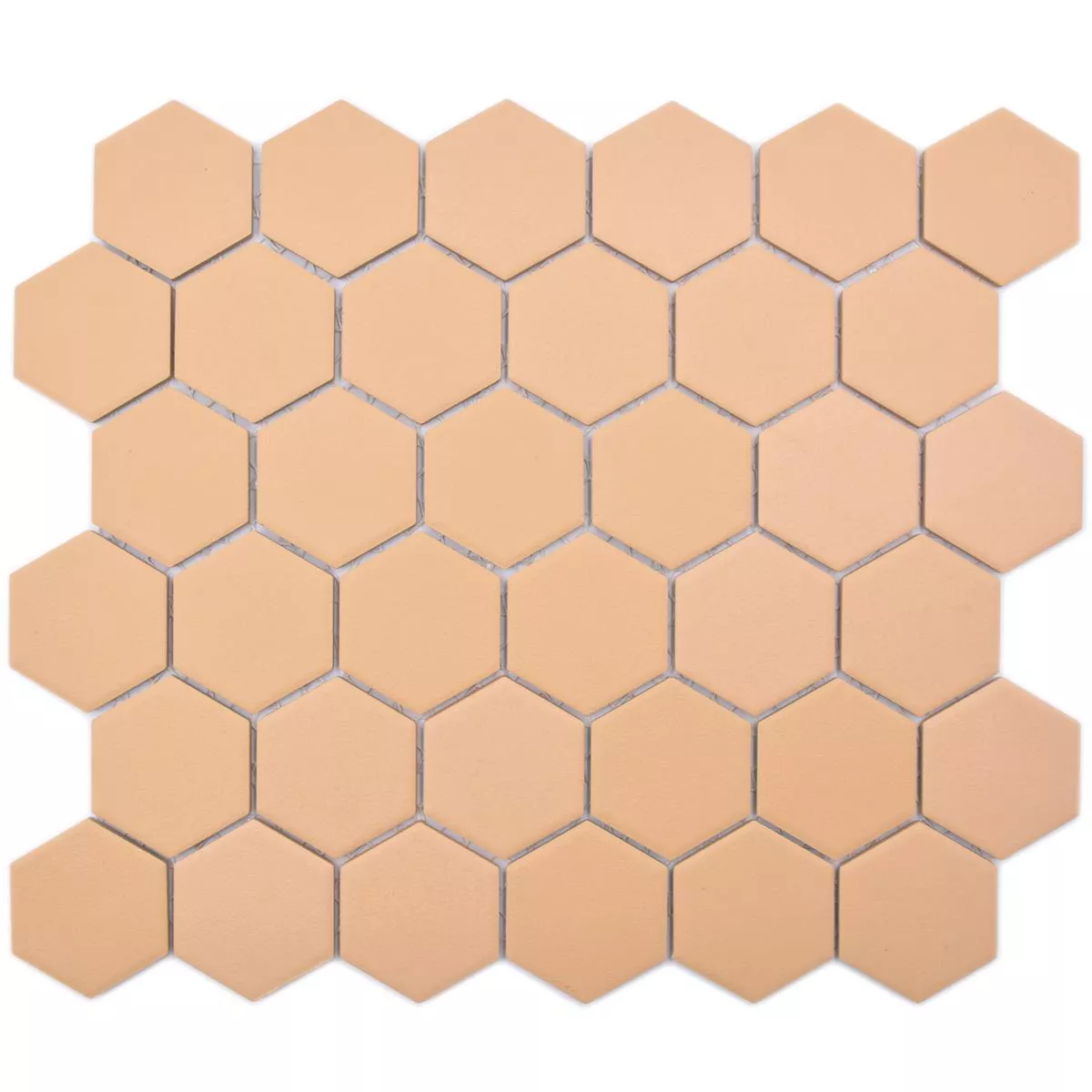 Próbka Mozaika Ceramiczna Bismarck R10B Sześciokąt Ochra Pomarańczowy H51