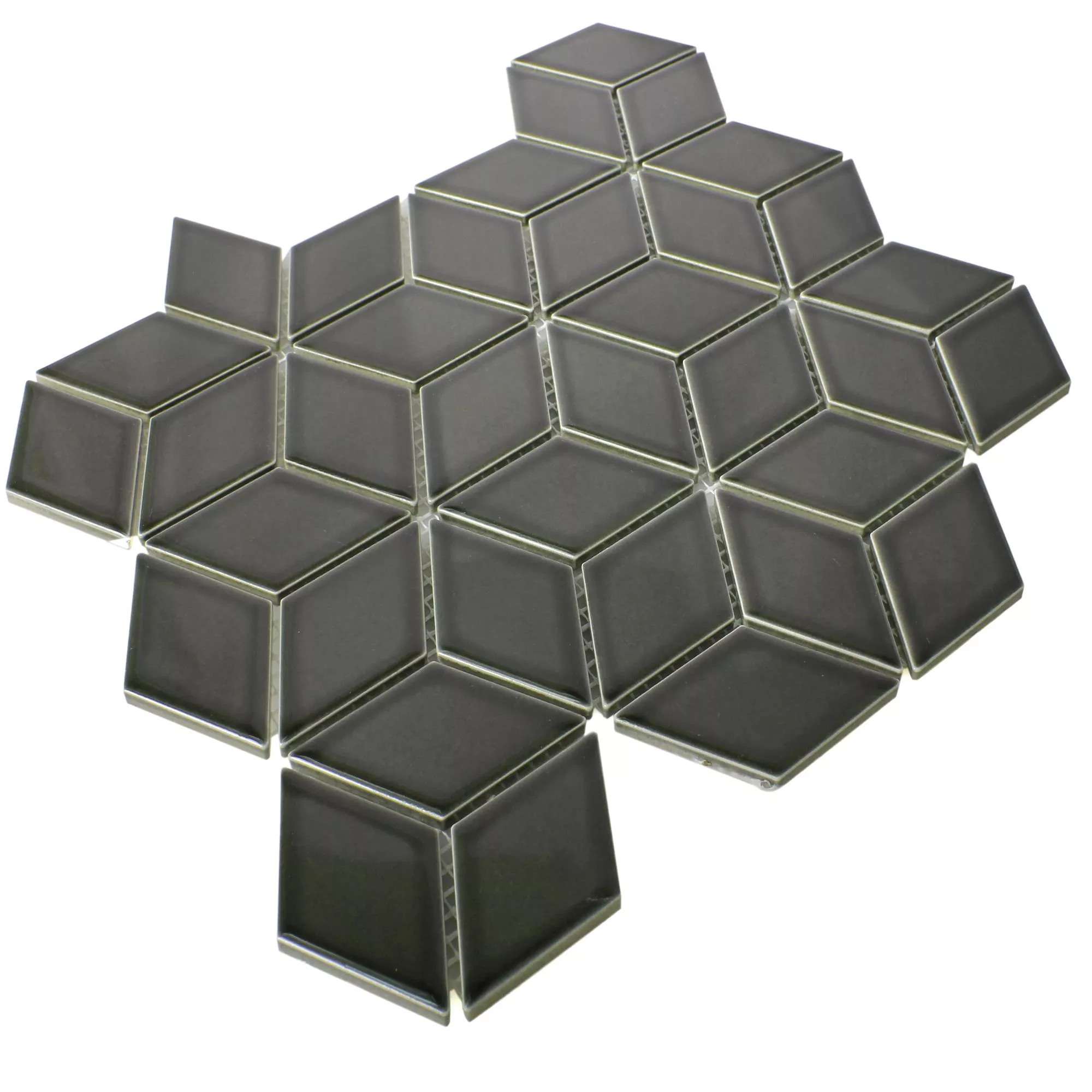 Ceramika Mozaika Cavalier 3D Kostki Czarny Błyszczący
