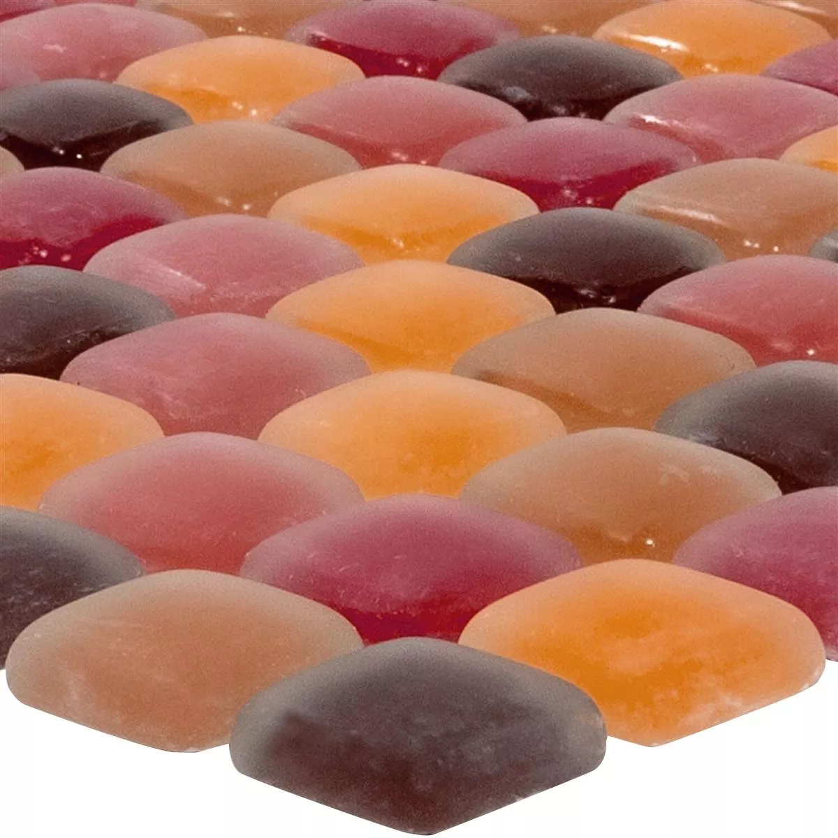 Mozaiki Szklana Płytki Ponterio Frosted Czerwone Mix Mozaiki Szklana Płytki Ponterio Frosted Czerwone Mix