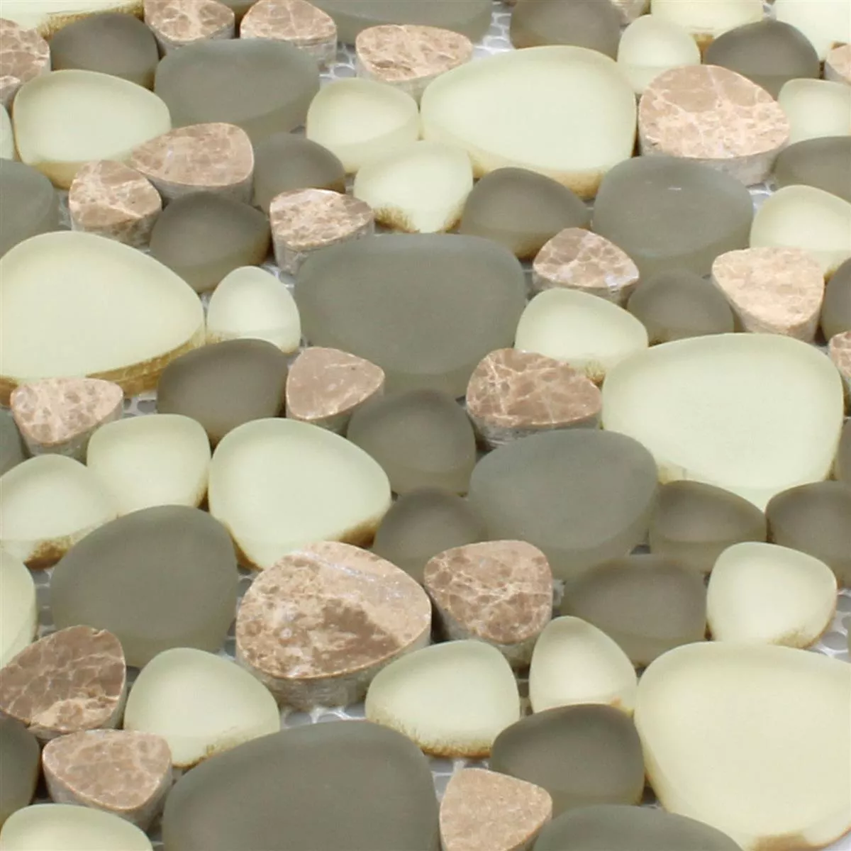 Szkło Kamień Naturalny Mozaika Kiew Brązowy Beżowy