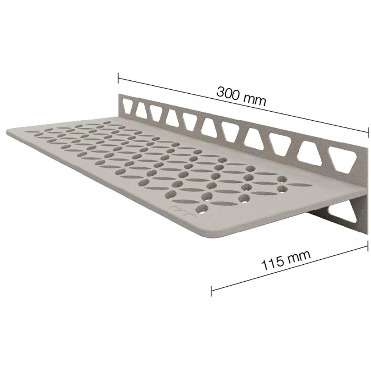 Półka prysznicowa półka ścienna Schlüter prostokąt 30x11,5cm kwiatowy beż