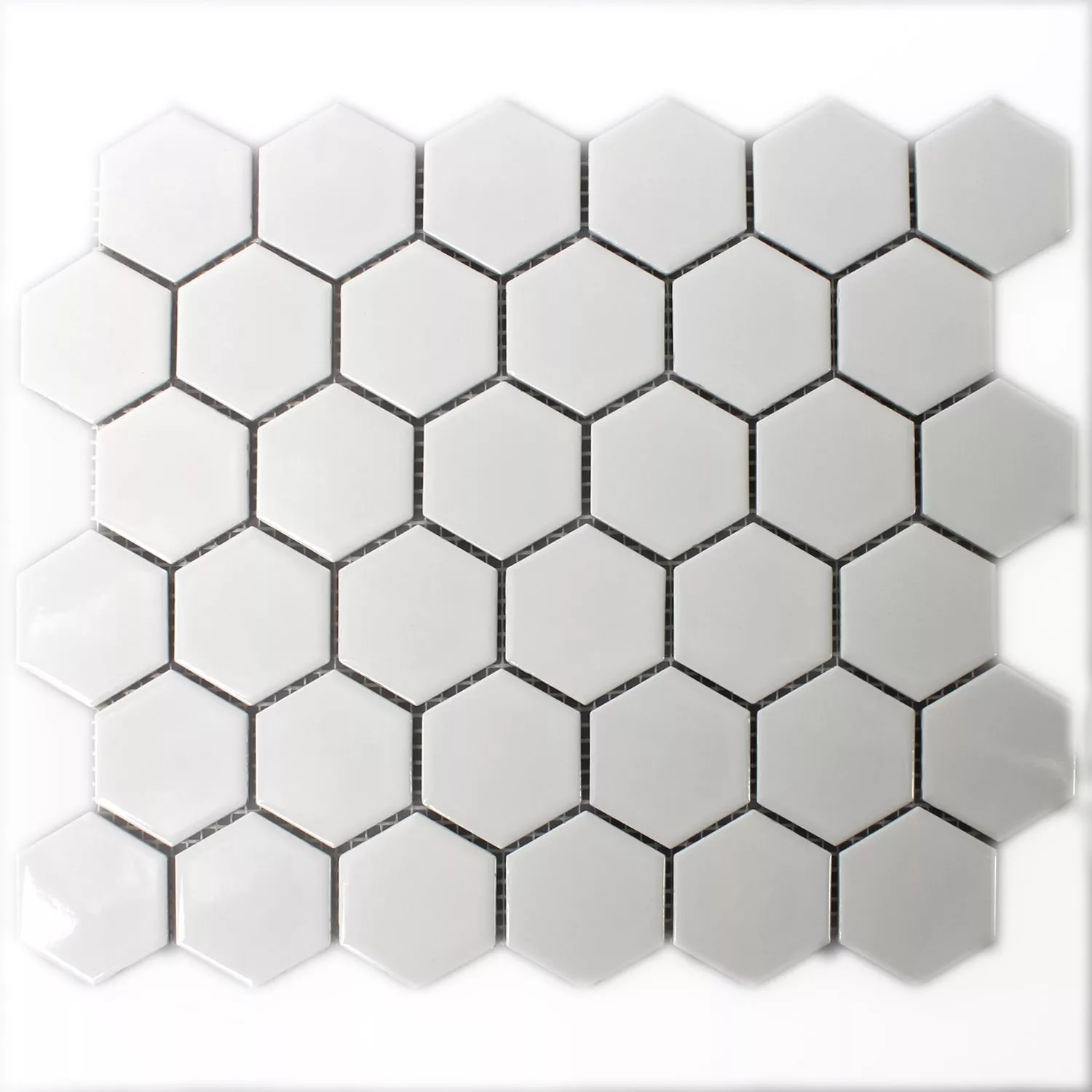 Próbka Mozaika Ceramika Sześciokąt Biały Matowy H51