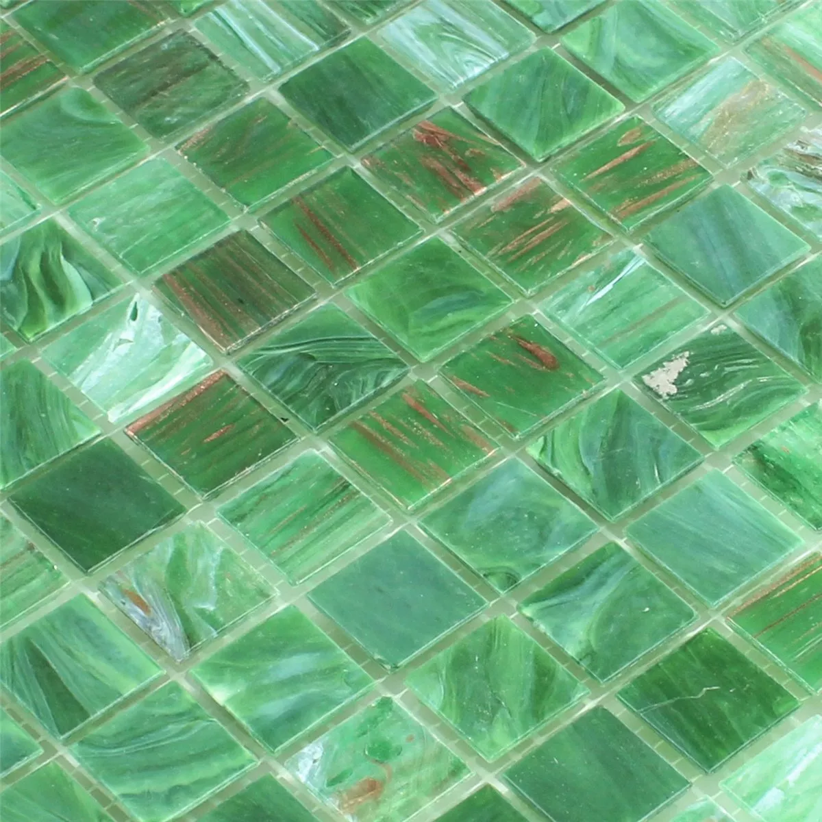 Glas Effekt Mosaik Fliese Gold Star Grün