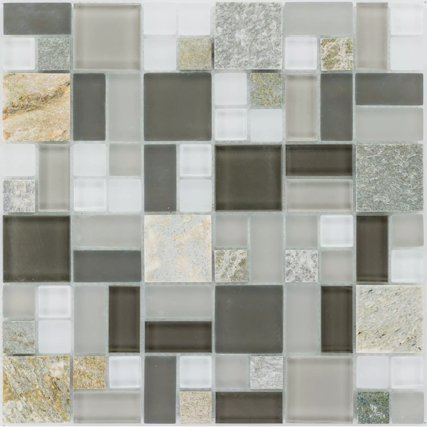 Próbka Mozaika Apollo Kamień Naturalny Szkłomix Brązowy Biały