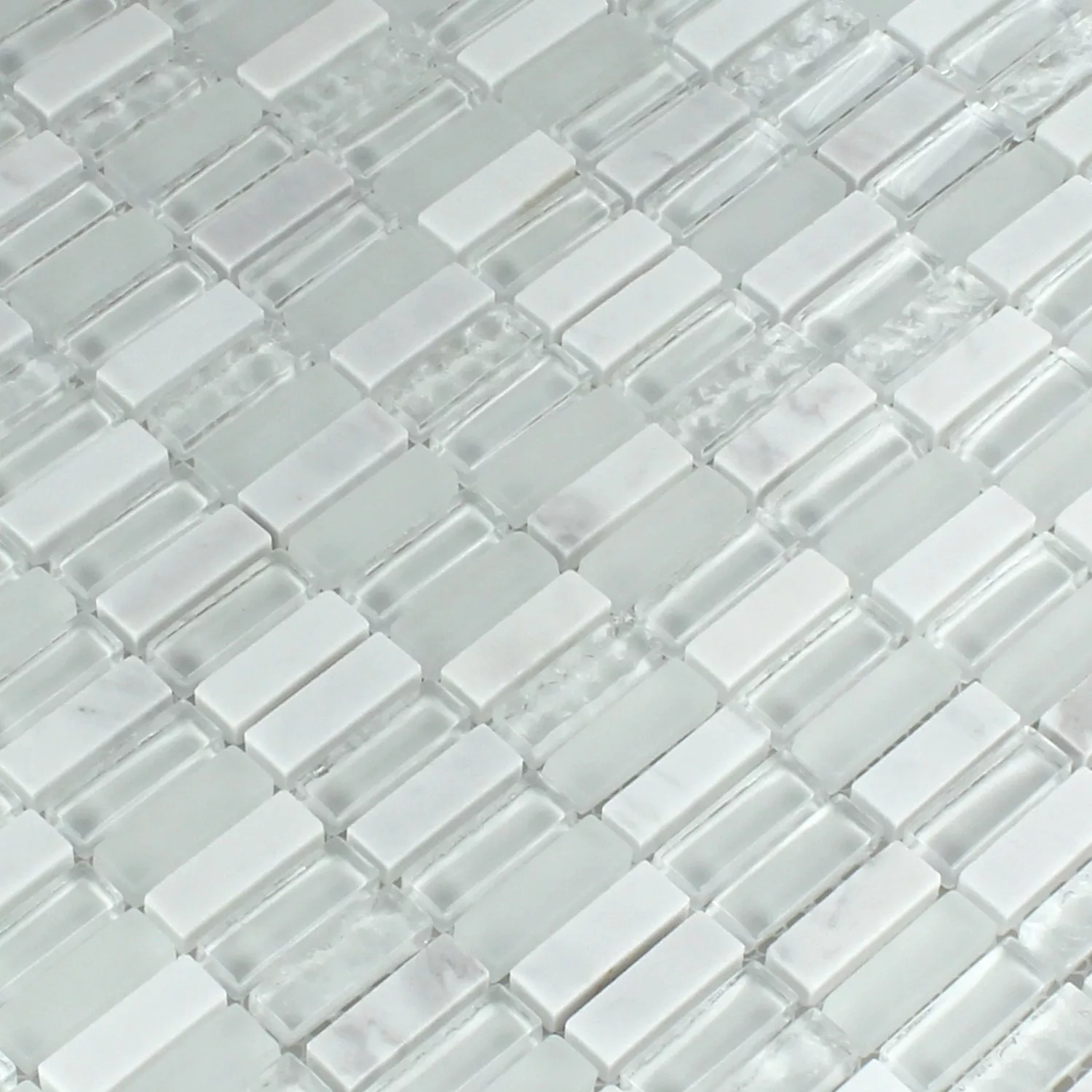 Mozaika Marmur Biały Mix 10x30x8mm