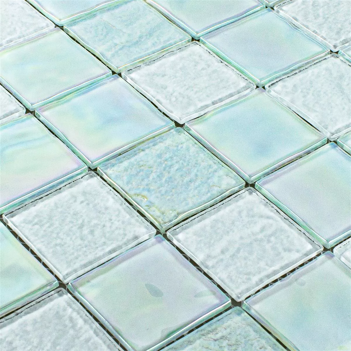 Mozaiki Szklana Płytki Masa Perłowa Efekt Darwin Biały