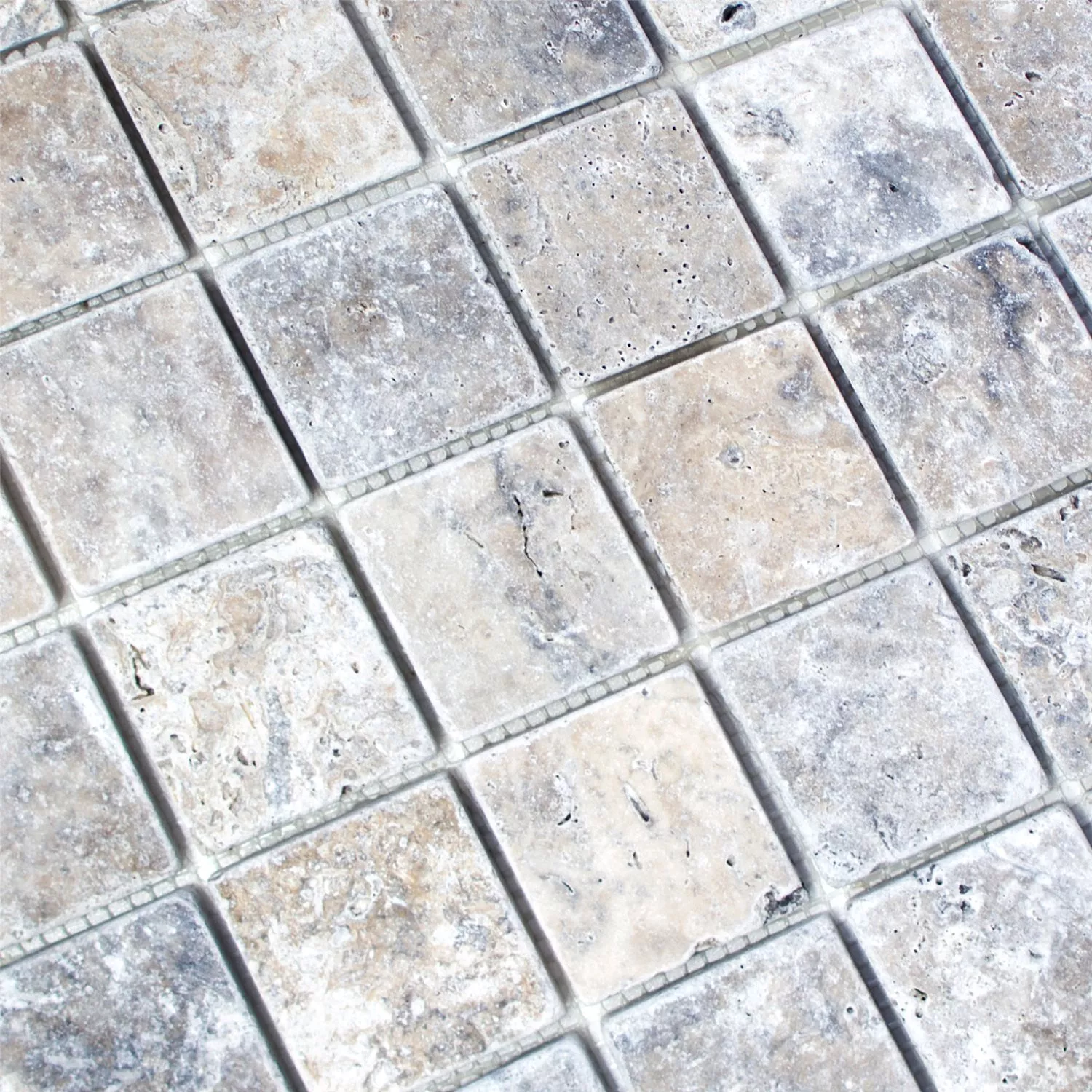 Mozaika Trawertyn Nestor Srebrny 48