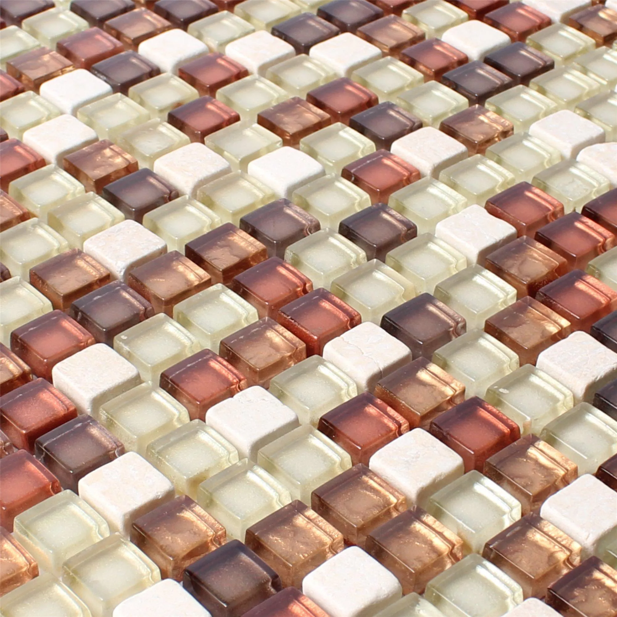 Próbka Mozaika Szklana Plytka Z Naturalnego Kamienia Gorby Czerwone Brązowy Beżowy